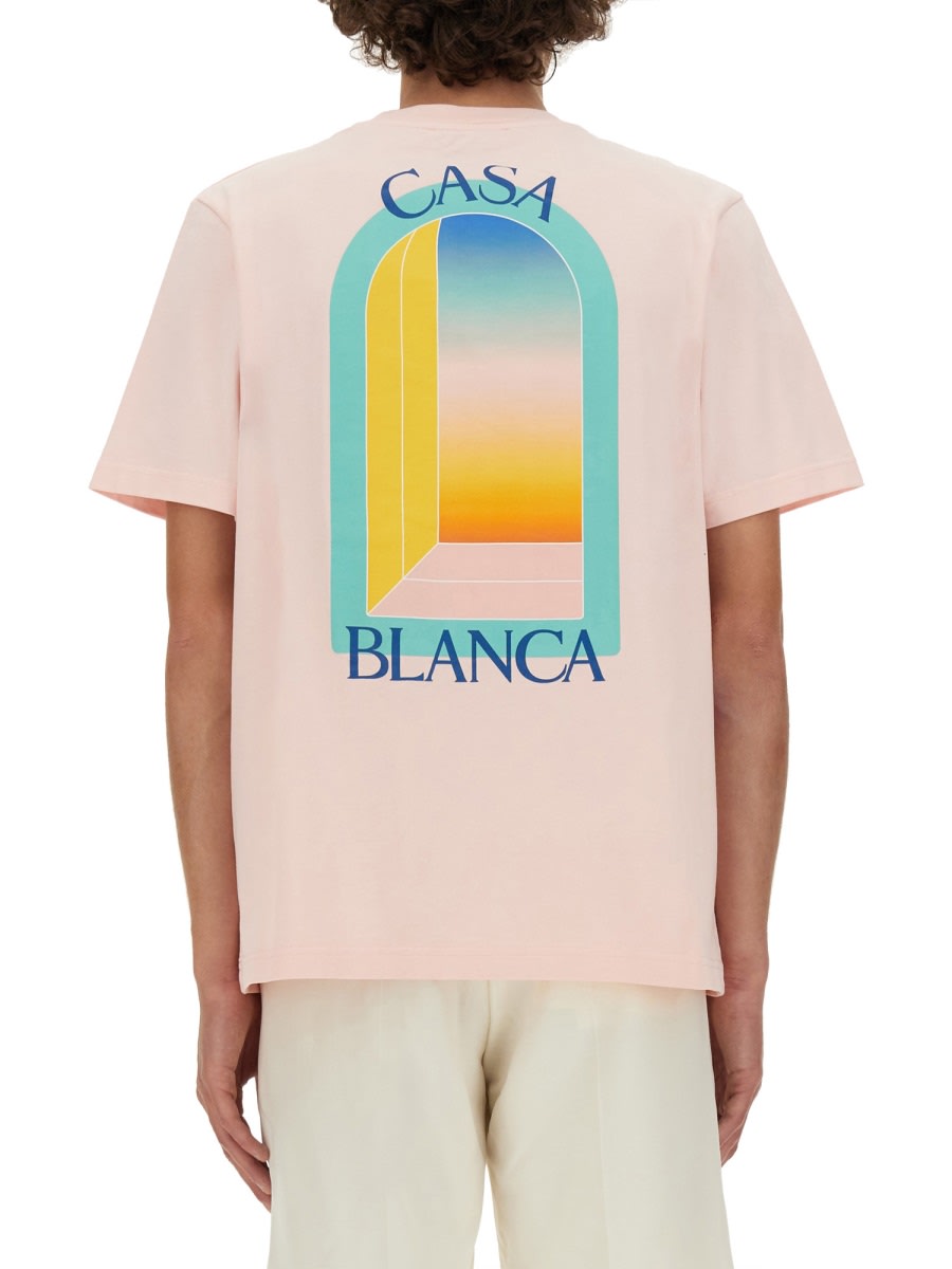 Shop Casablanca T-shirt Larc Color In Pink