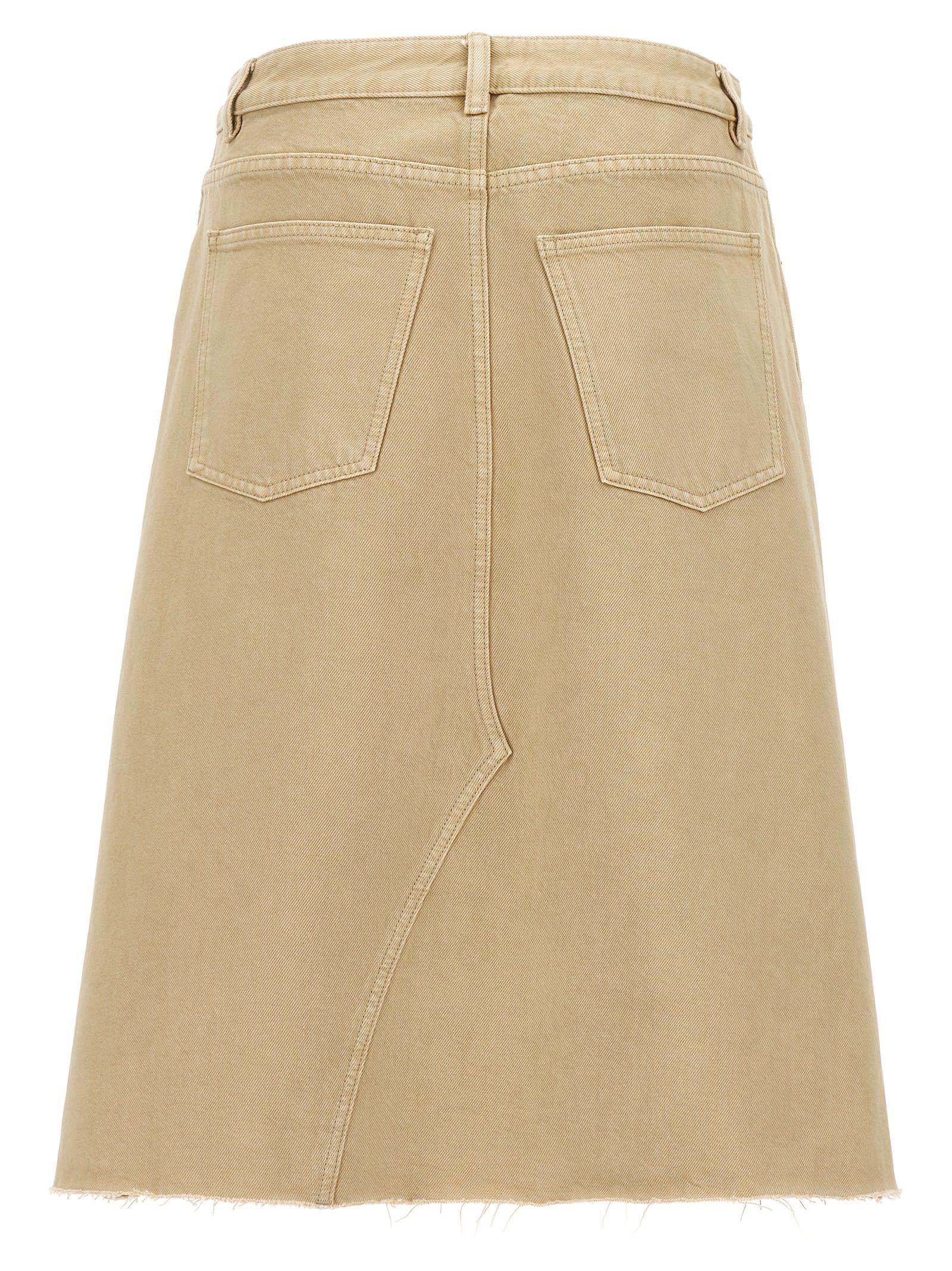 Shop Tory Burch Deconstructed Midi Skirt In Beige