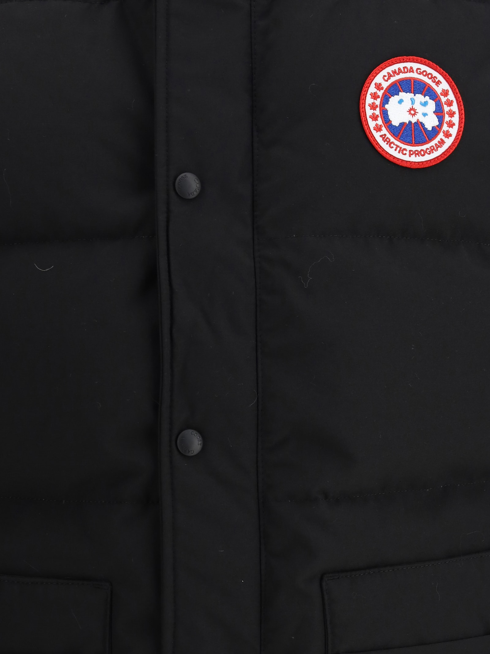 Canada Goose Charcoal Polyester Blend Freestyle Sleeveless Down Jacket In Black