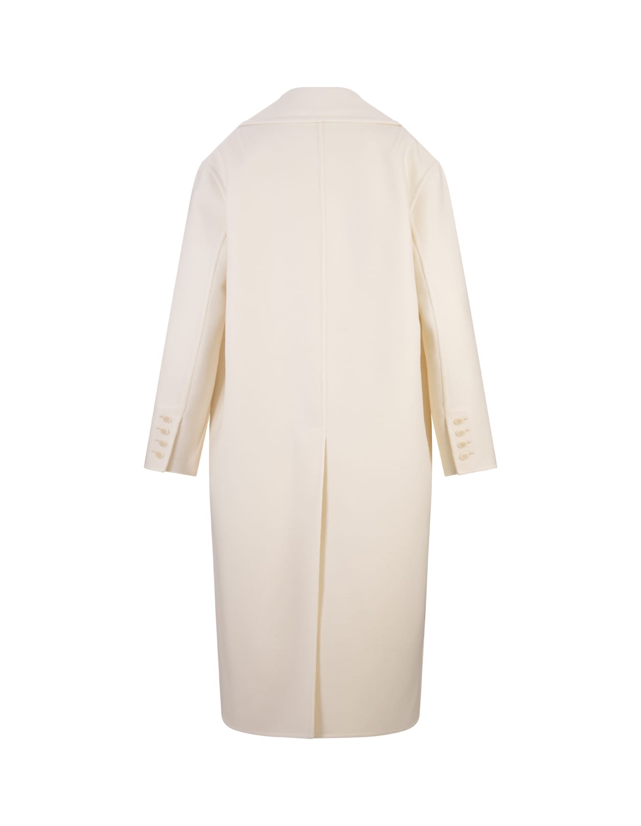 Shop Ermanno Scervino Over Coat In Ivory Wool Cloth In White