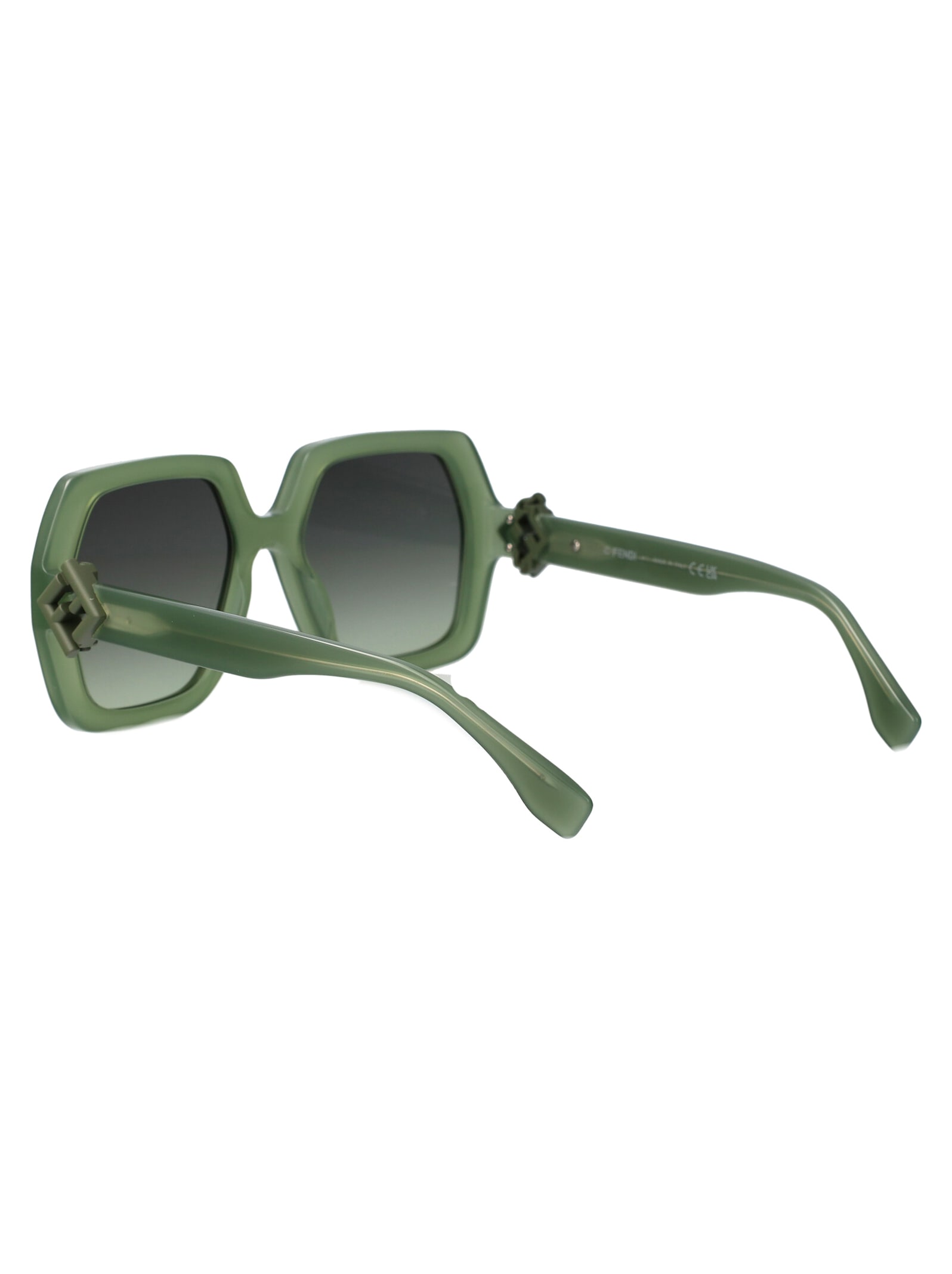 Shop Fendi Ff Diamonds Sunglasses In Green