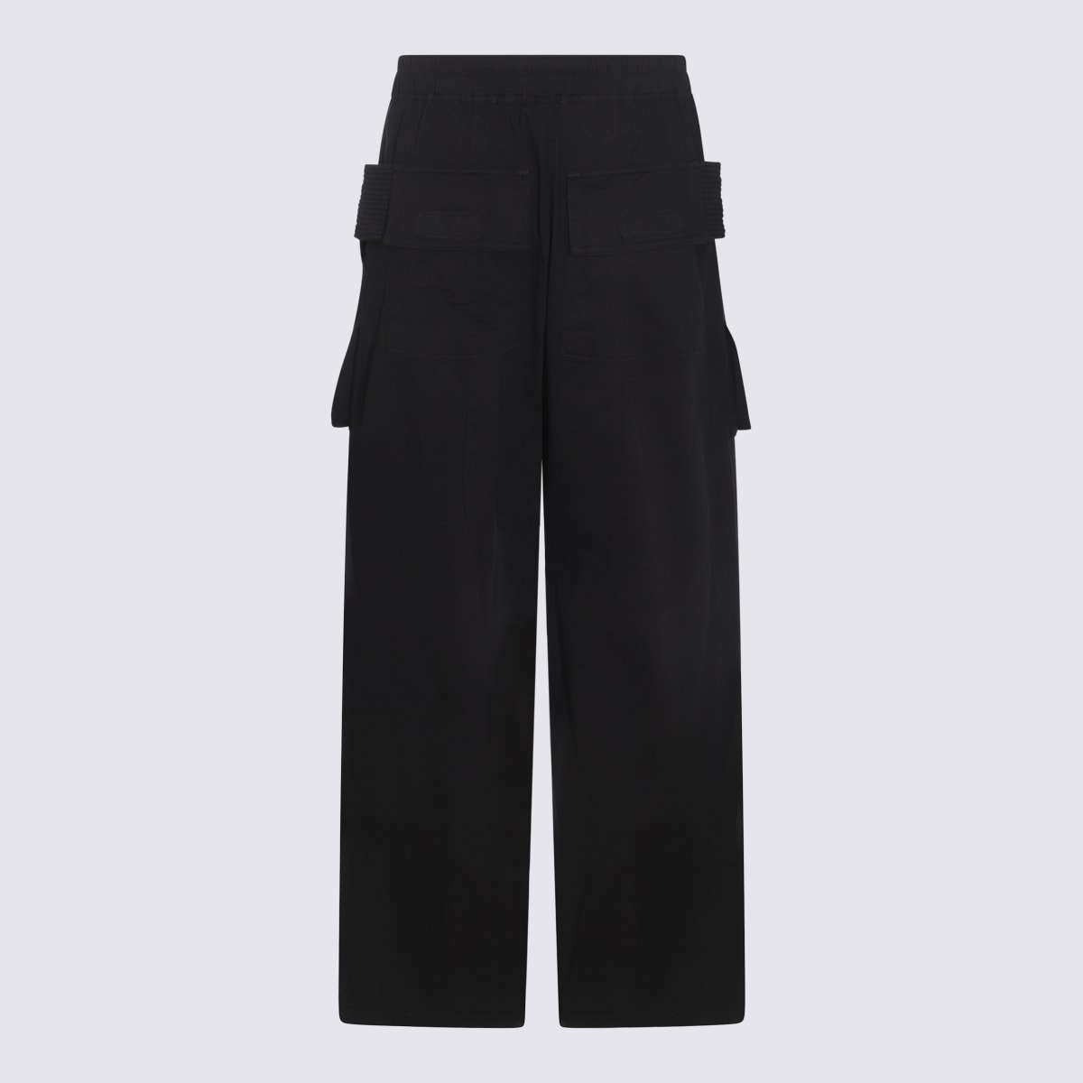 Drkshdw Men Creatch Wide Cargo Drawstring Cotton Trousers In Black