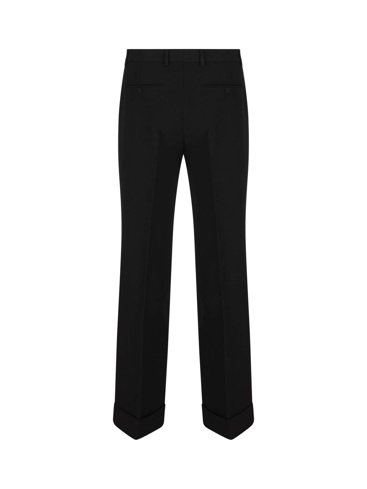 Shop Gucci Wide Leg Gabardine Tailored Trousers In White