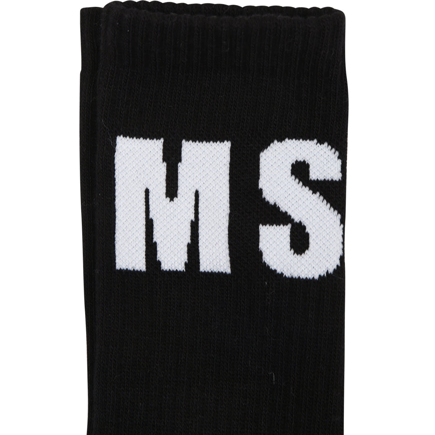 Shop Msgm Bleck Socks For Kids With Logo In Black