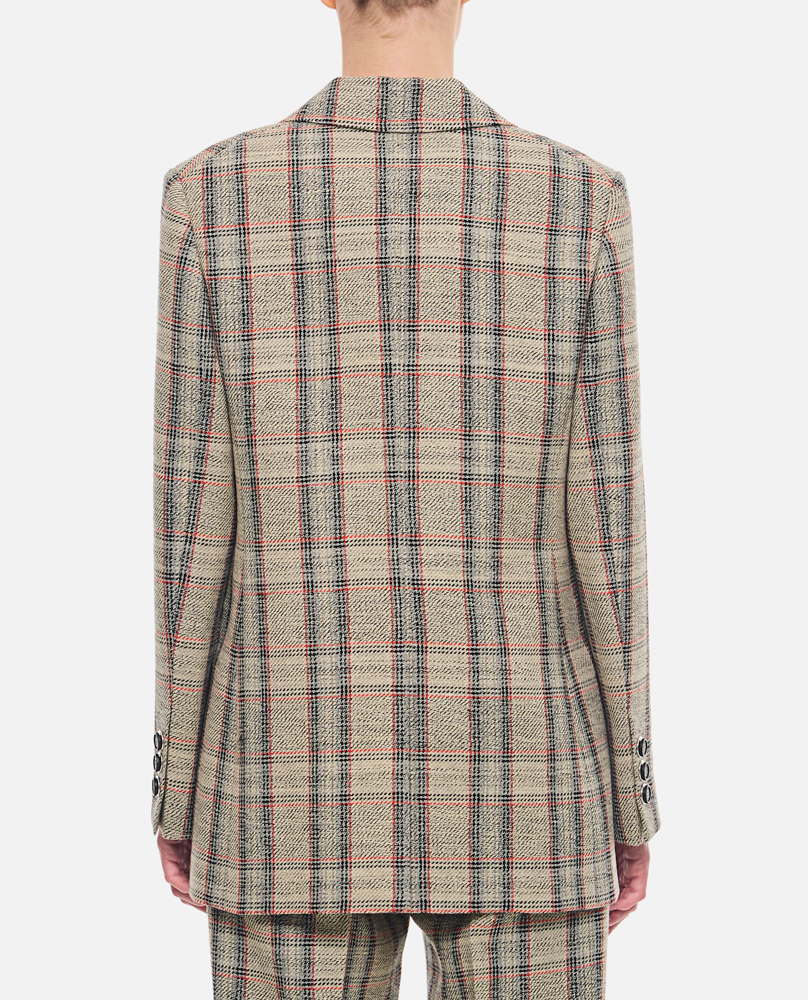 Durazzi Milano Tartan Check Single-breasted Jacket In Grey