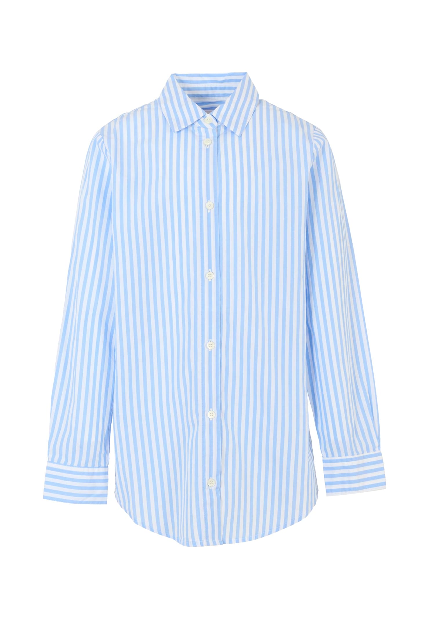 Mc2 Saint Barth Light Blue Shirt For Boy With Blue Logo In Blue