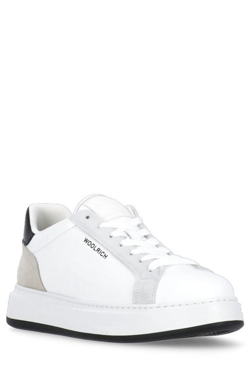 Shop Woolrich Arrow Lace-up Sneakers In Bianco Bianco