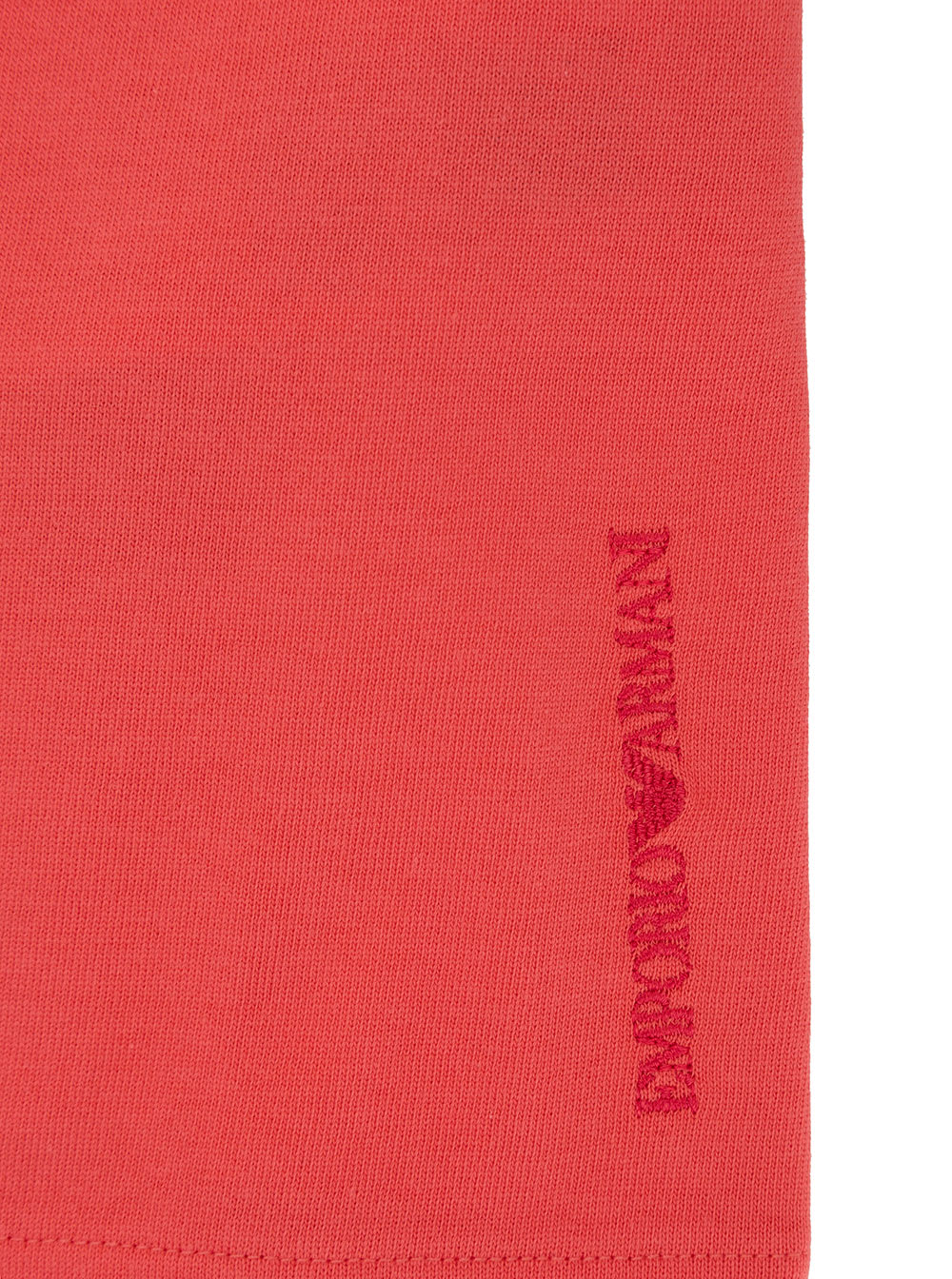 Shop Emporio Armani Orange Dress With Pockets And Embroidered Logo In Cotton Girl In Fuxia