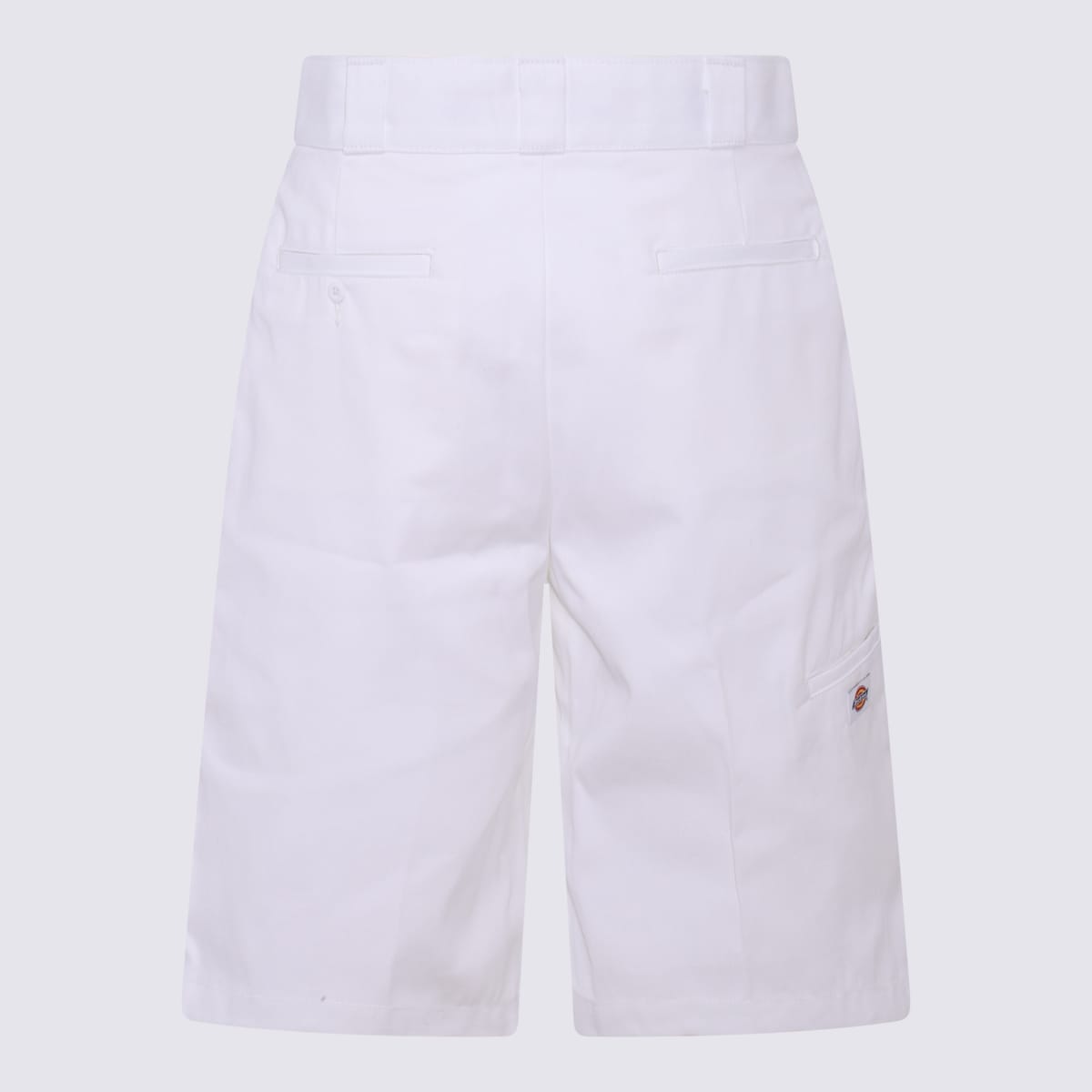 White Cotton Blend Shorts