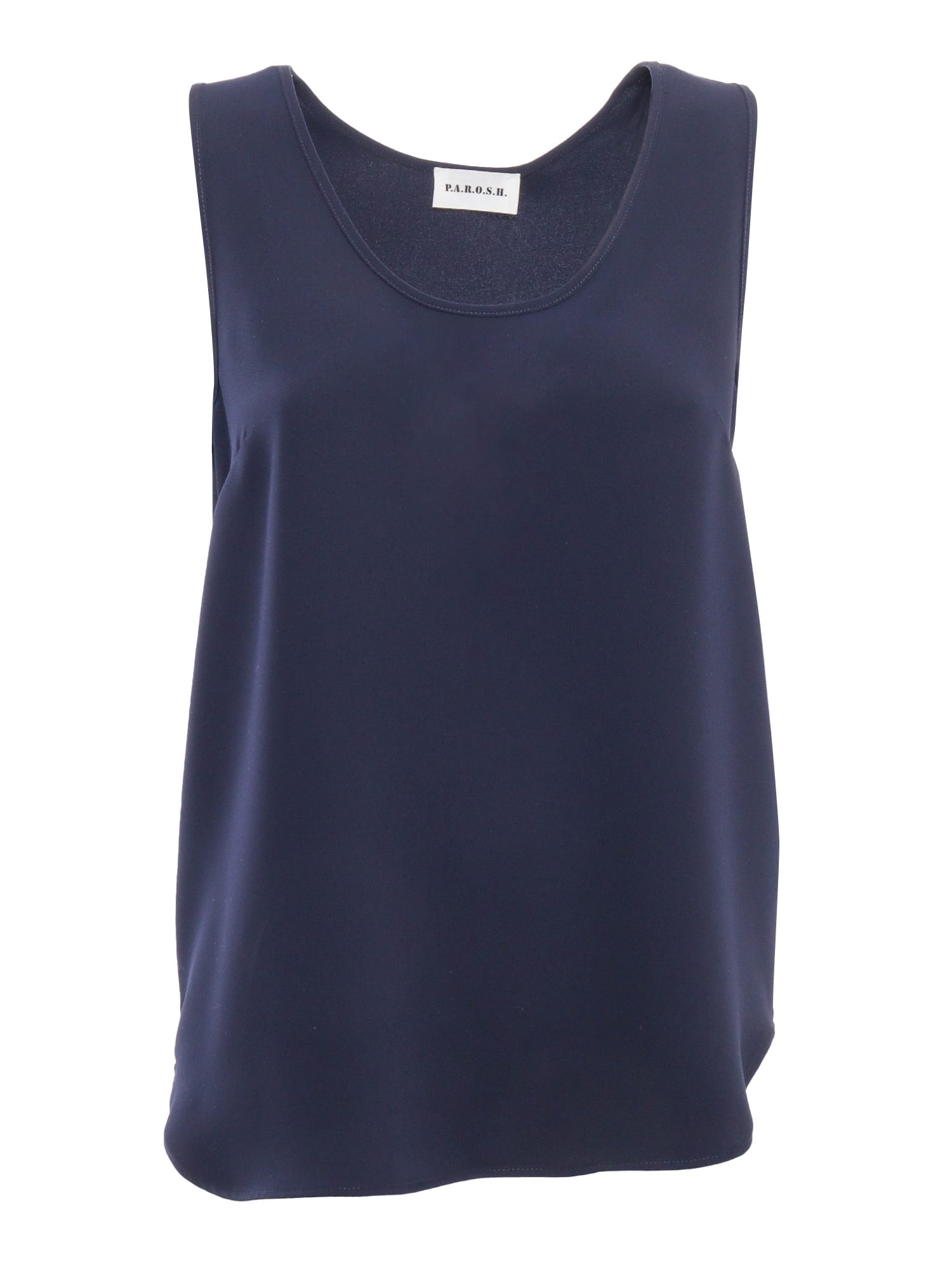 P.a.r.o.s.h Sleeveless Scoop Neck Blouse In Blue
