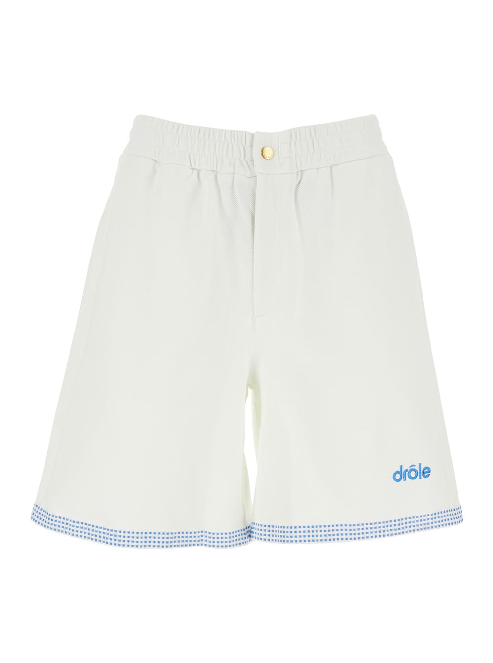 le Short Piqué White Shorts With Elastic Waist And Logo Lettering On The Front In Cotton Man