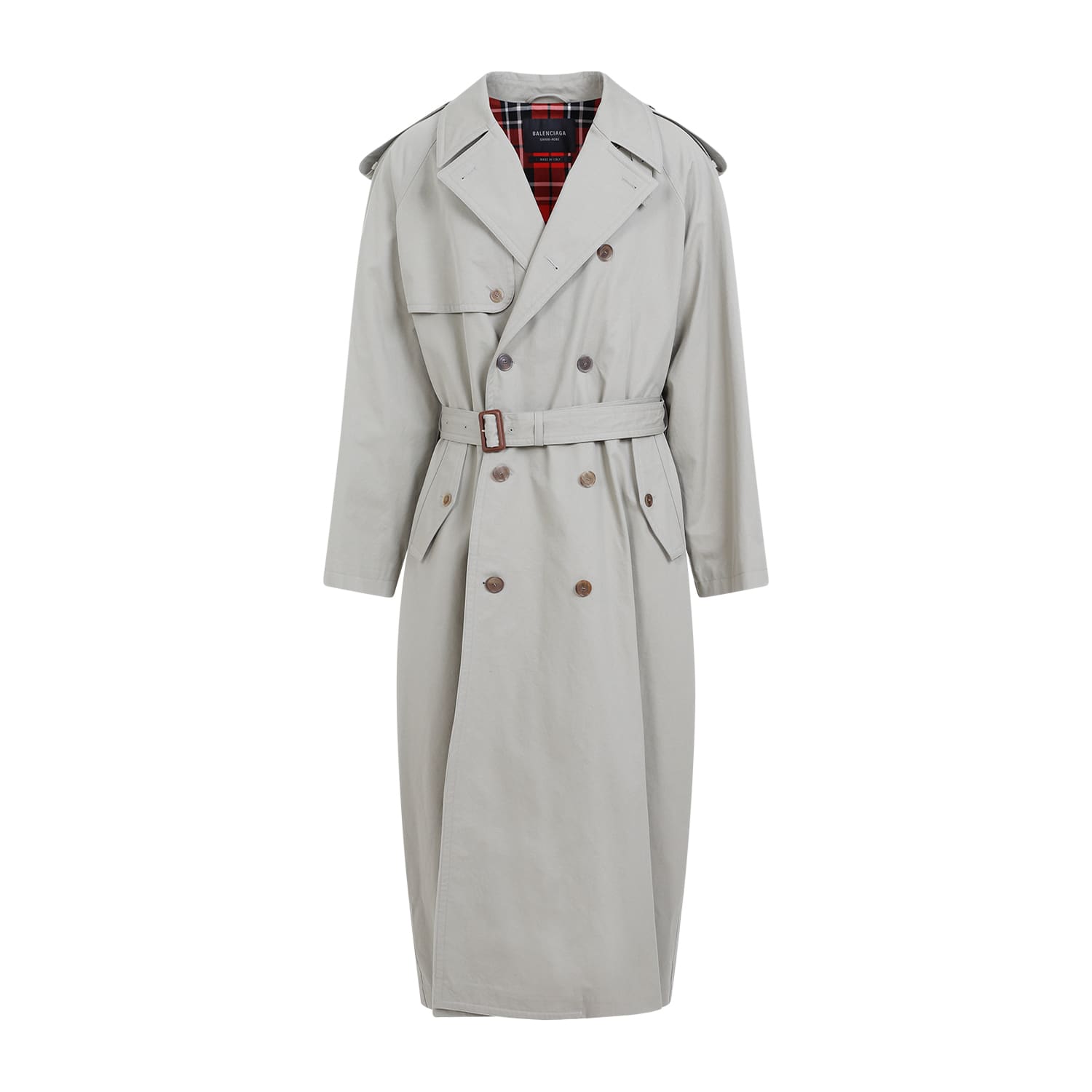 Shop Balenciaga Coat In Military Beige