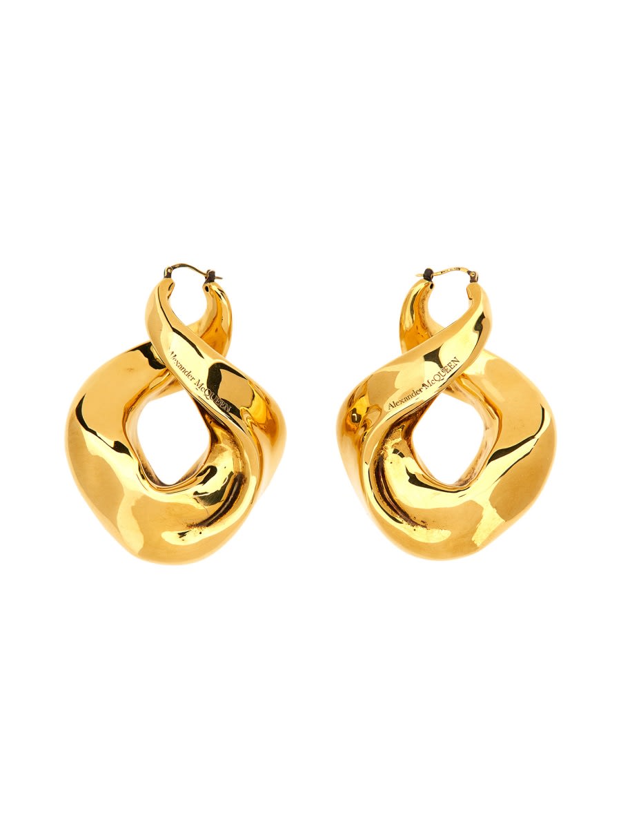 Shop Alexander Mcqueen Twisted Earrings In Gold