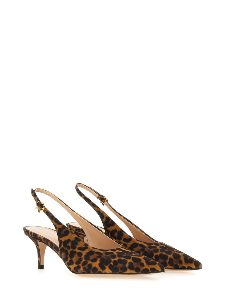 Gianvito Rossi Pointed Logo High-heeled Sandals In Animalier