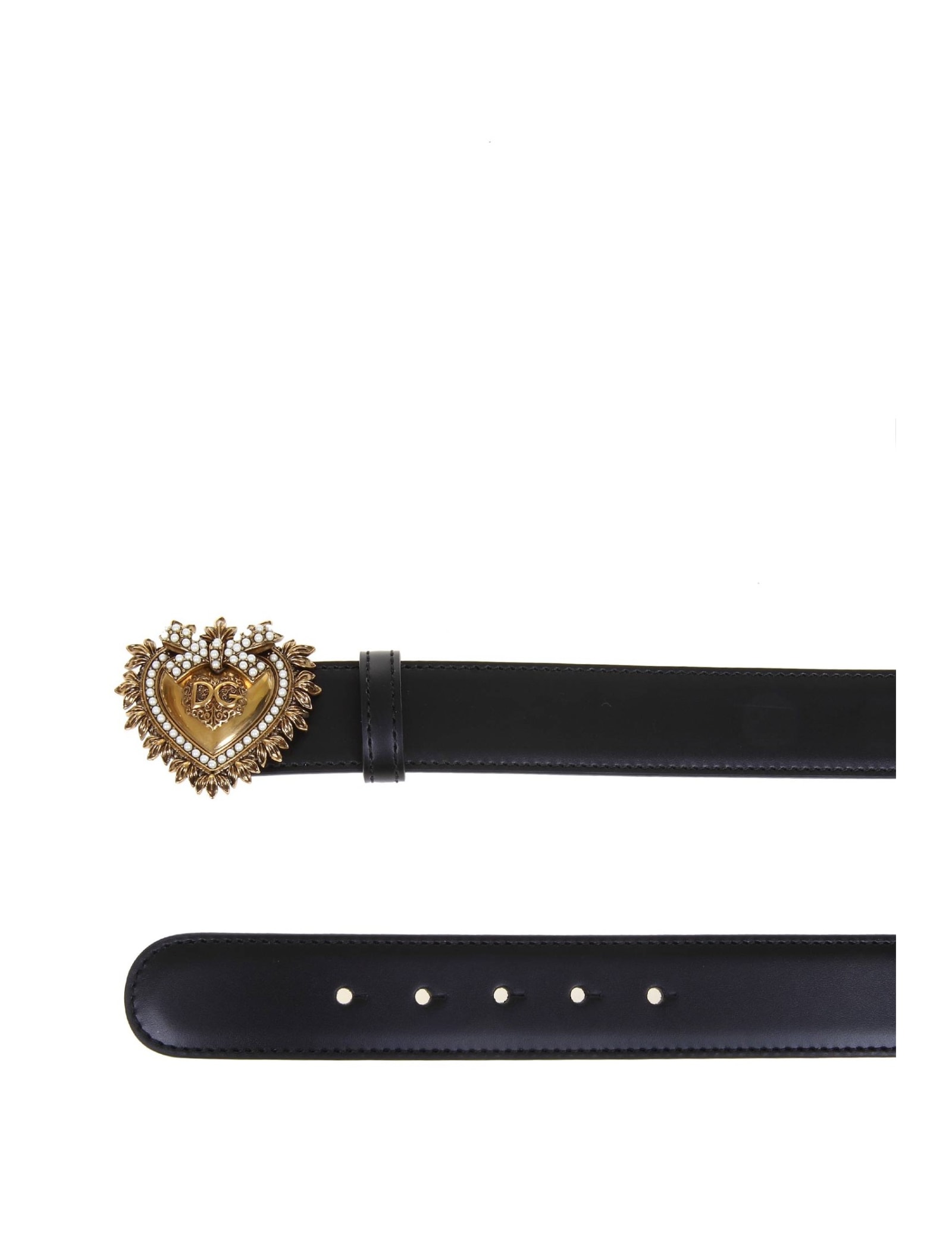 Shop Dolce & Gabbana Devotion Belt In Black Lux Leather