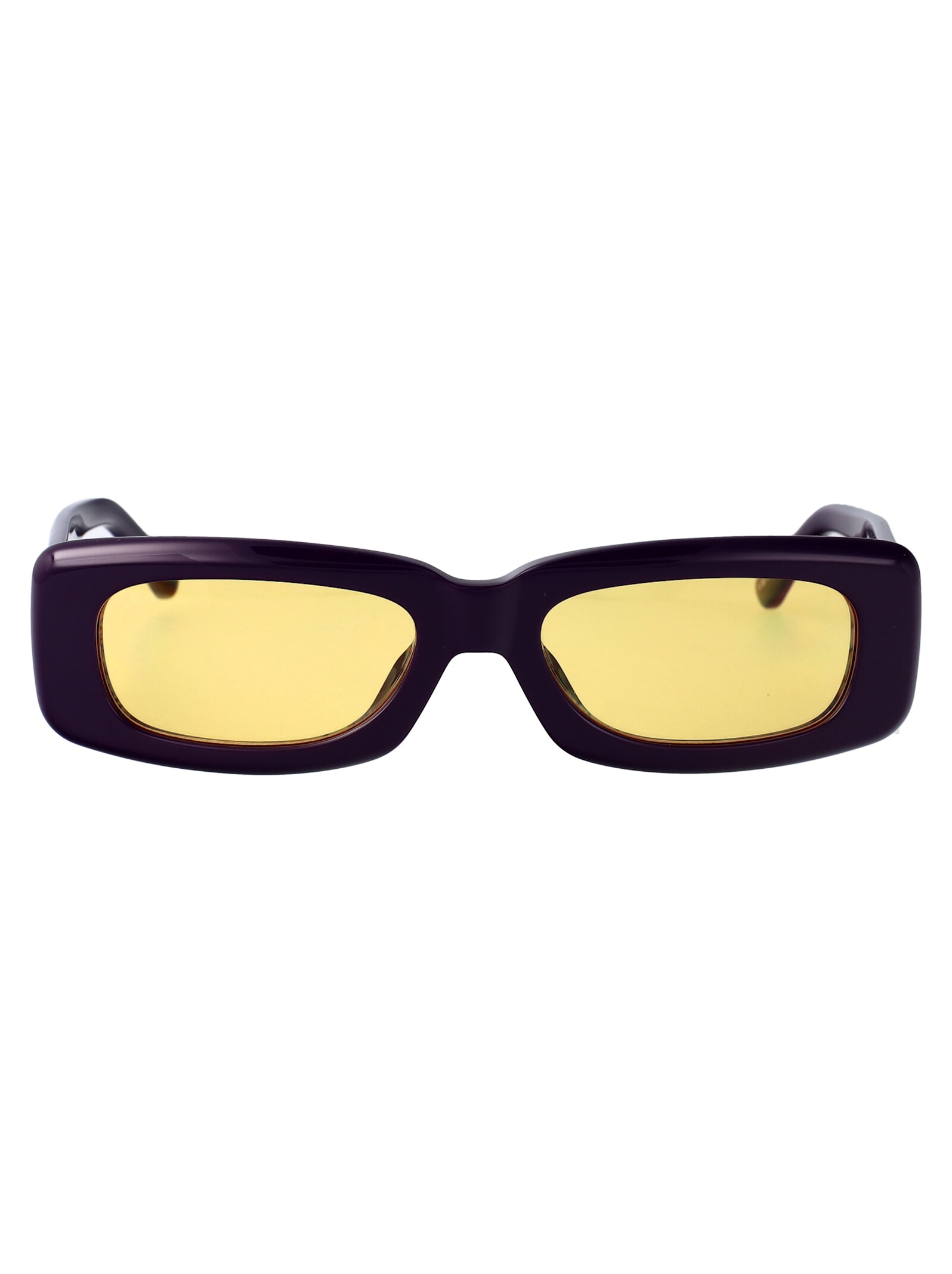 Attico Mini Marfa Sunglasses In Purple/silver/yellow