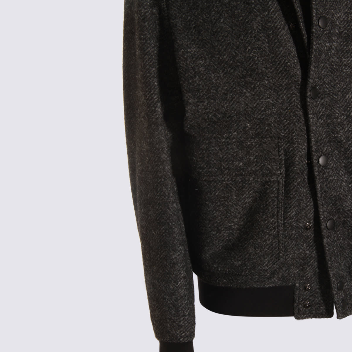 Canali Grey Wool Blend Casual Jacket In Gray