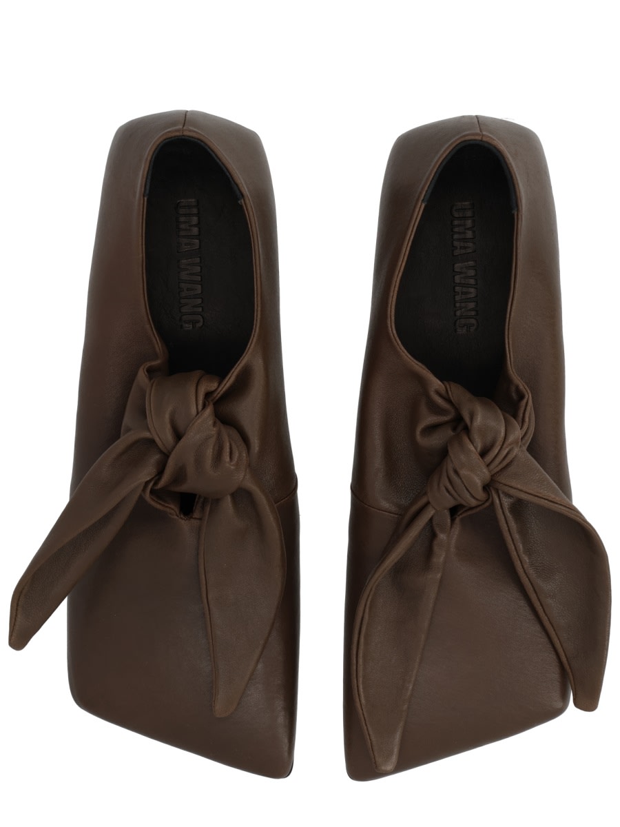 Uma Wang Stylish Lace-up Shoes Bow Detail In Brown
