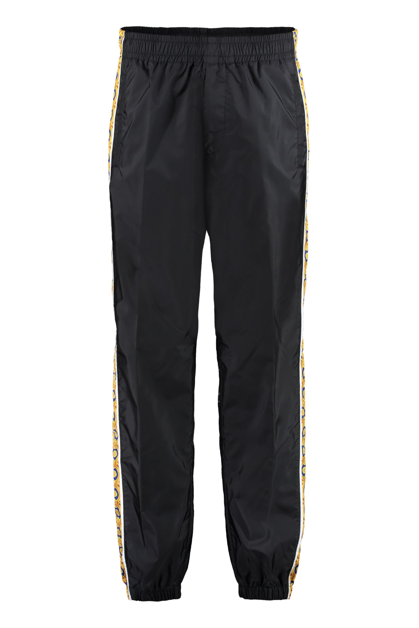 Versace Track-pants With Contrasting Side Stripes In Black