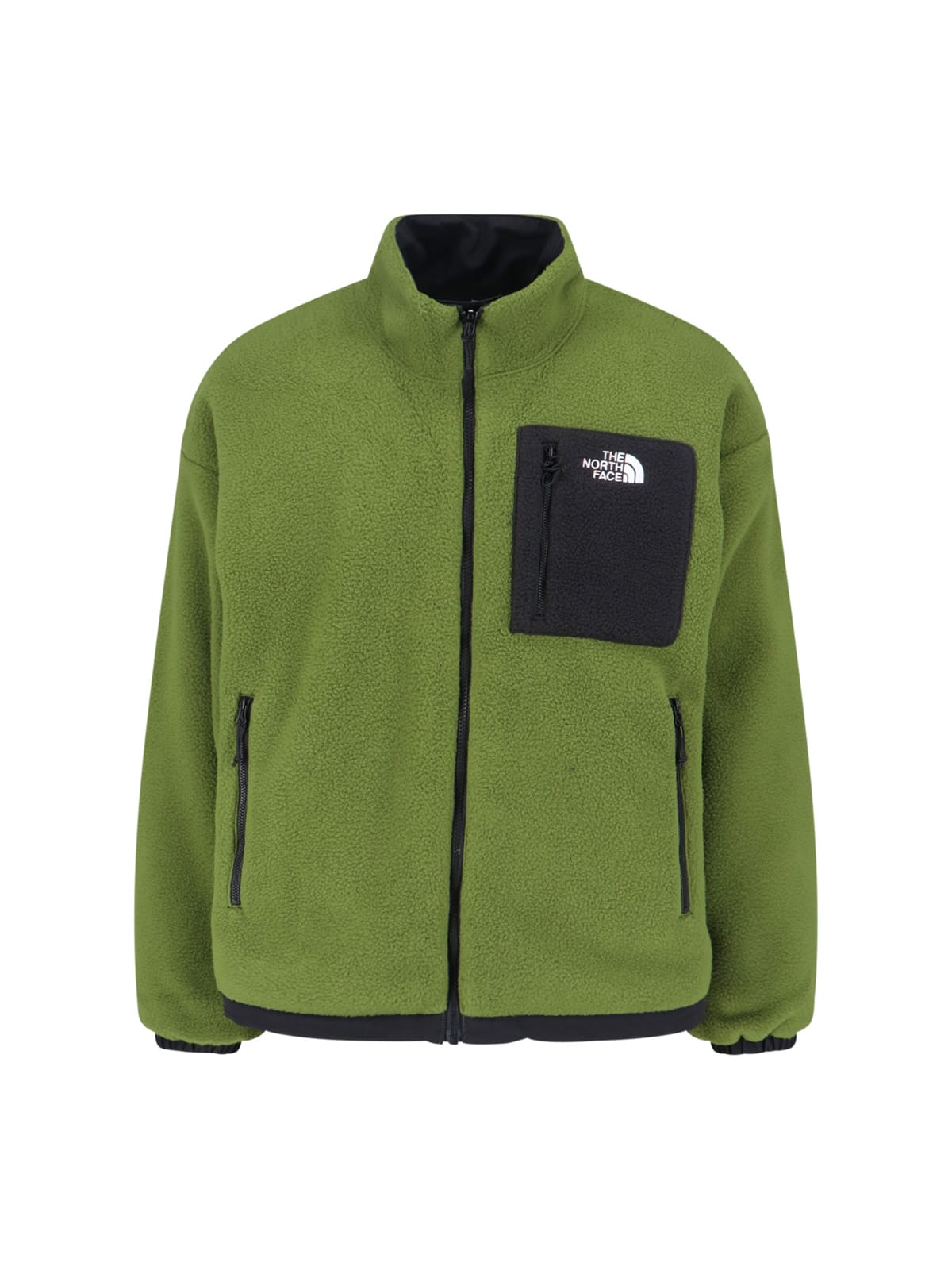 The North Face Reversible Fleece Jacket Wind Protection In Green