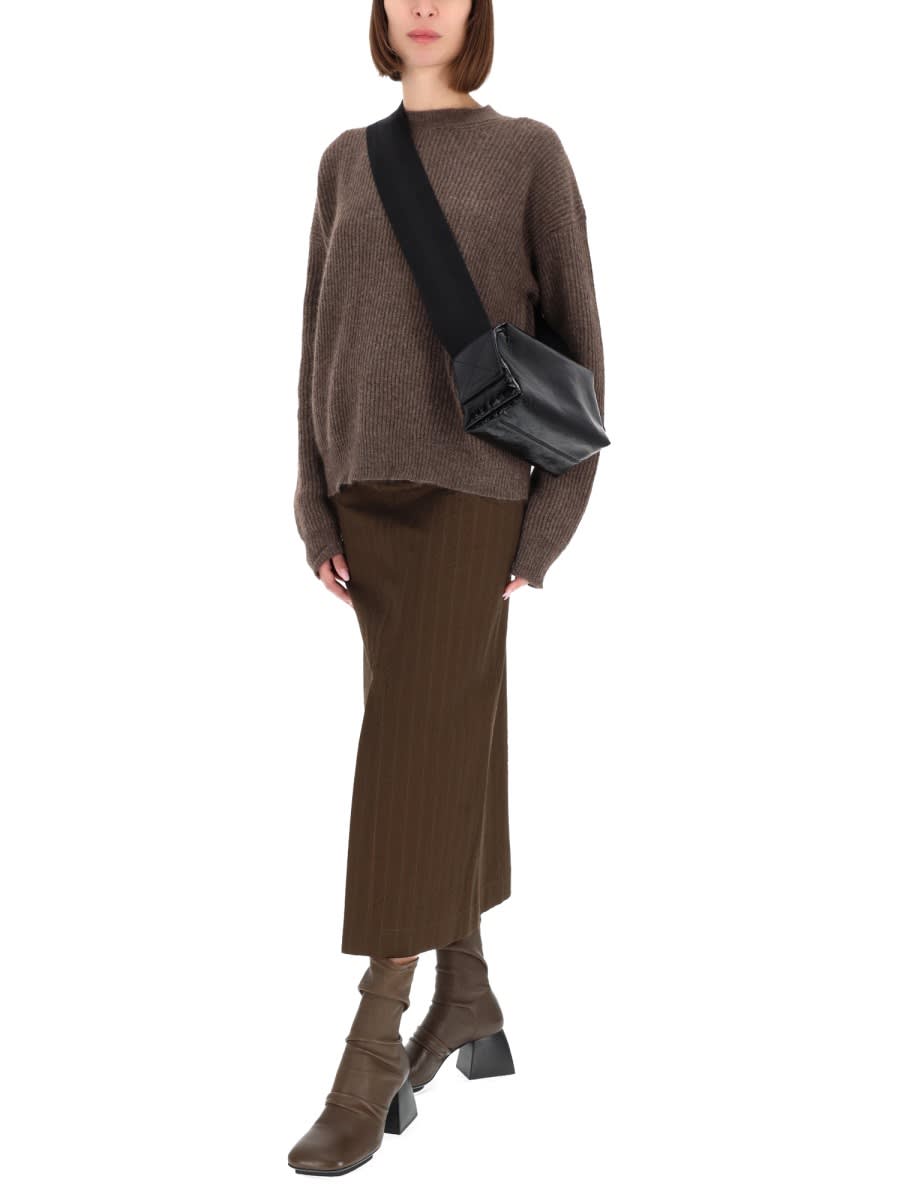 Uma Wang Midi Gad Skirt In Brown