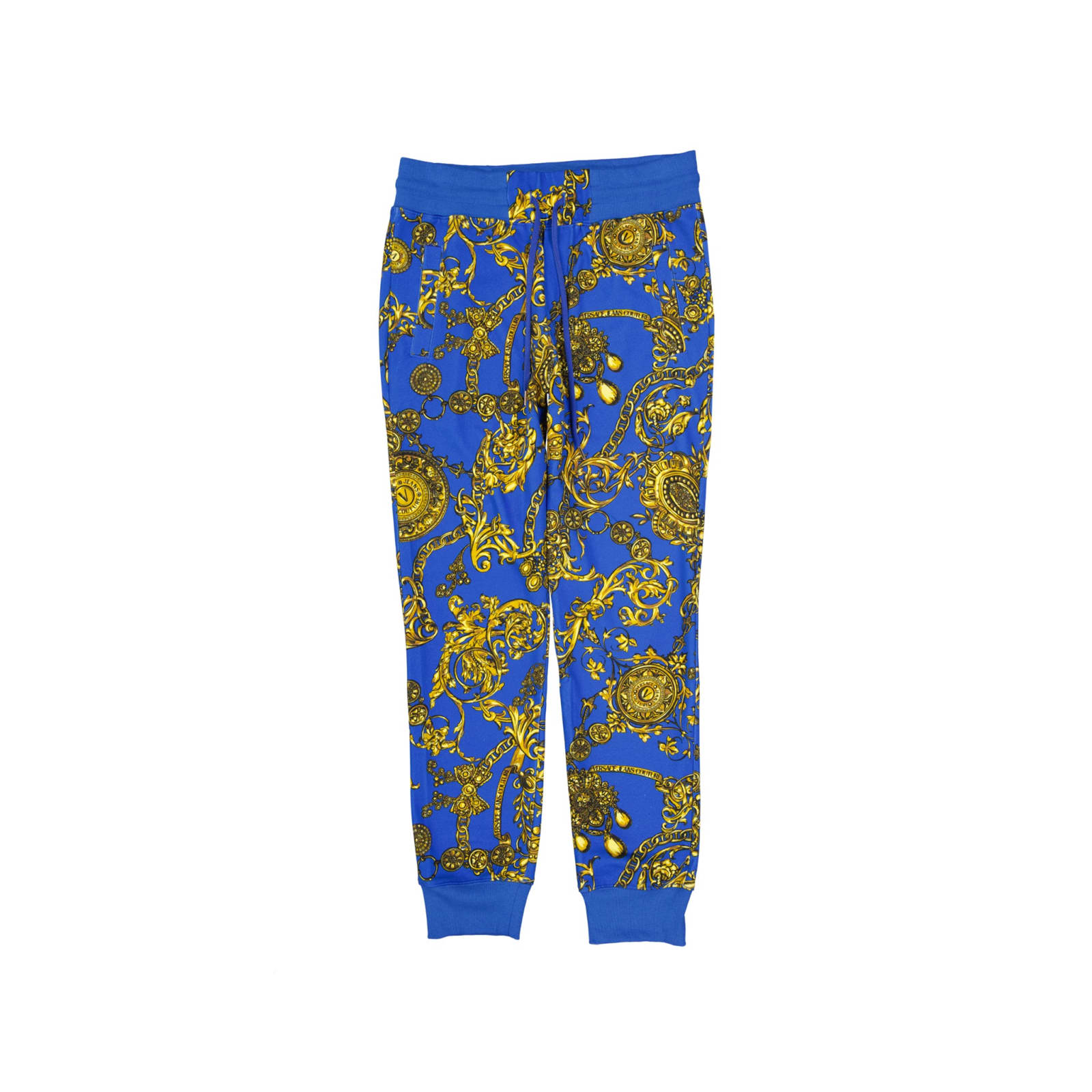 Shop Versace Jeans Couture Jeans Couture Baroque Pattern Pants In Blue