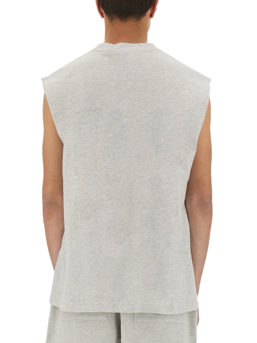 Represent Soft Fabric Sleeveless Crew Neck Top In White