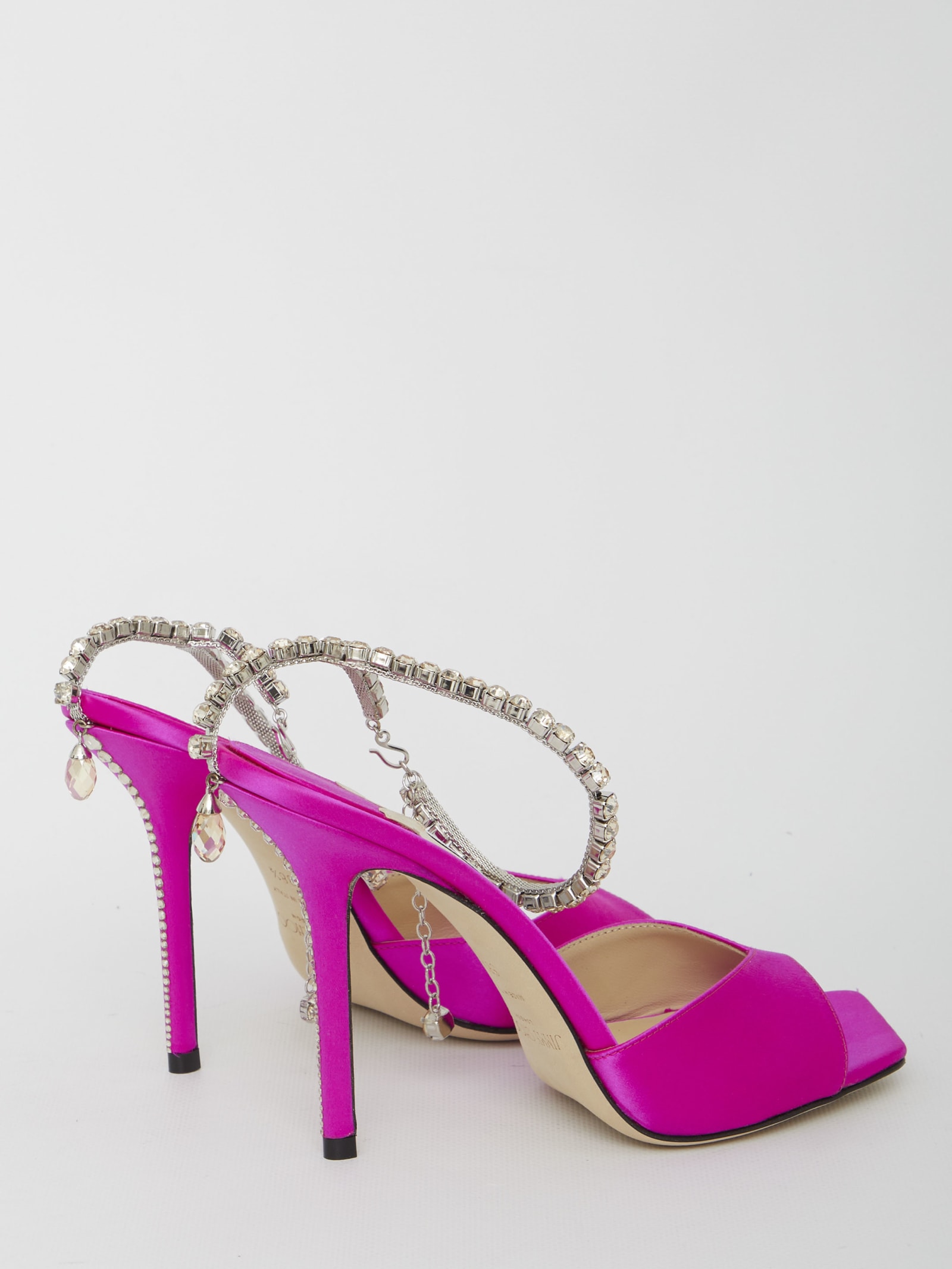 Shop Jimmy Choo Saeda 100 Sandals In Fuxia