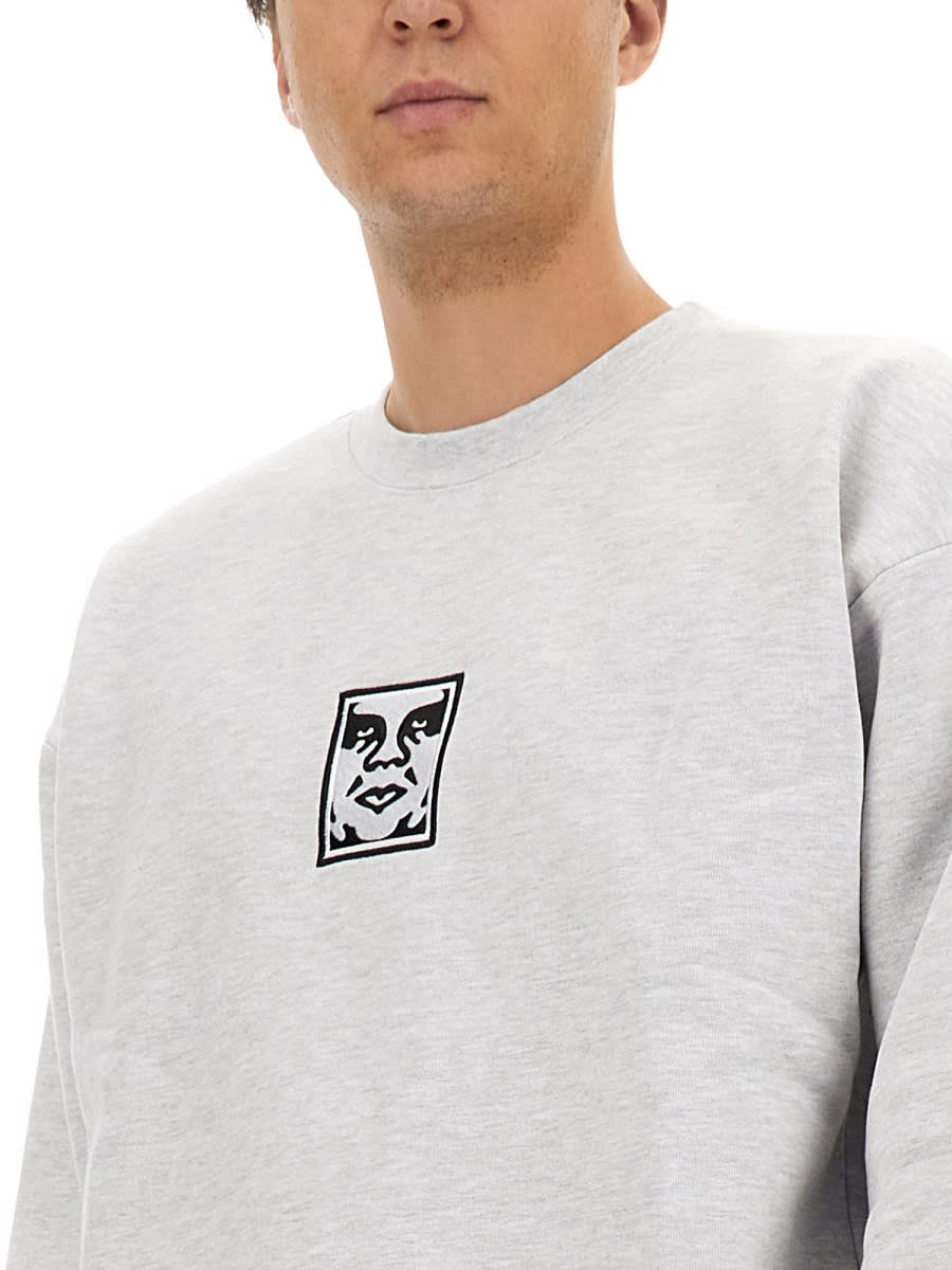 Obey Sweatshirt With Logo In Grey