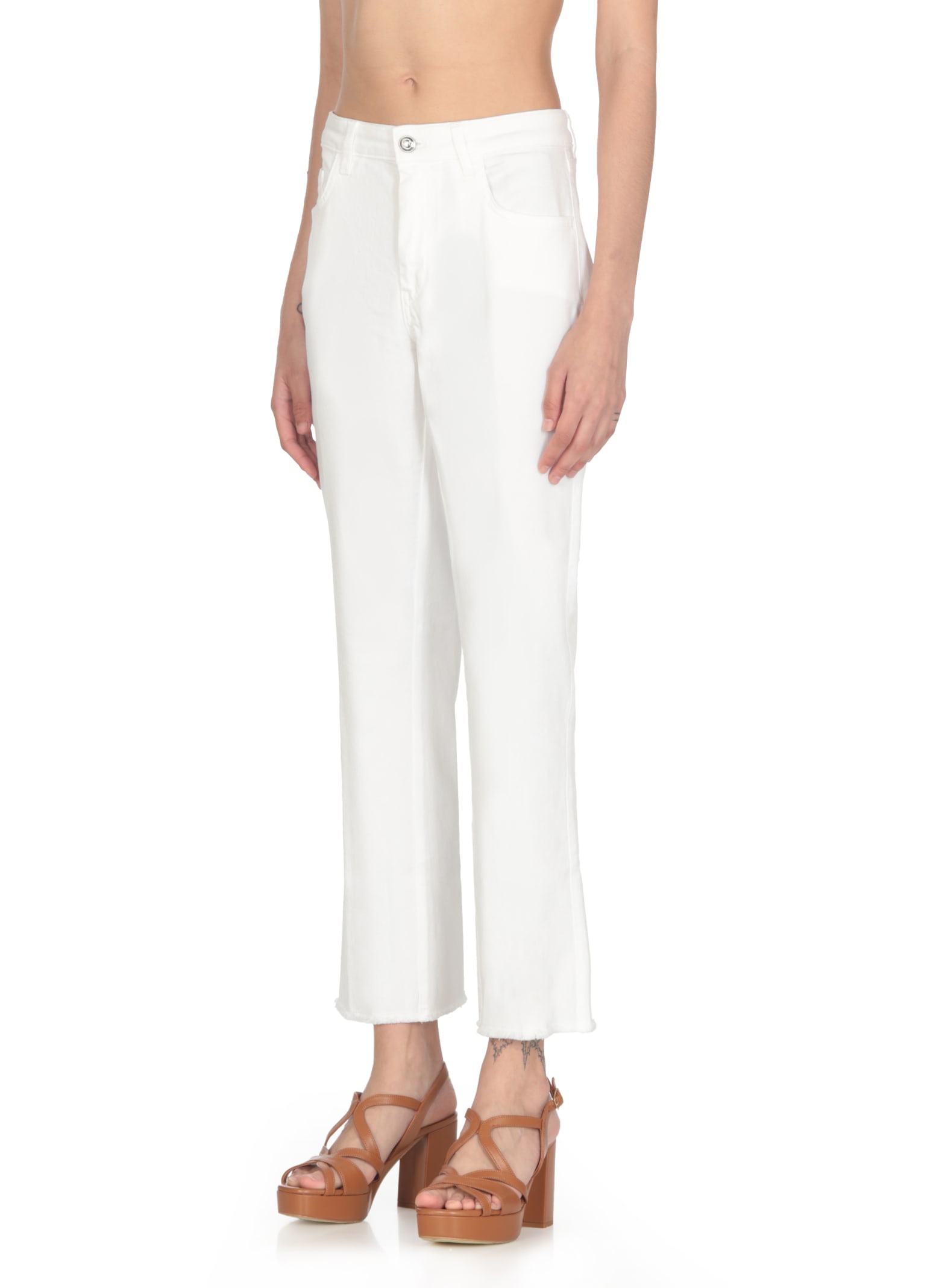 Shop Fay Cotton Pants  In White