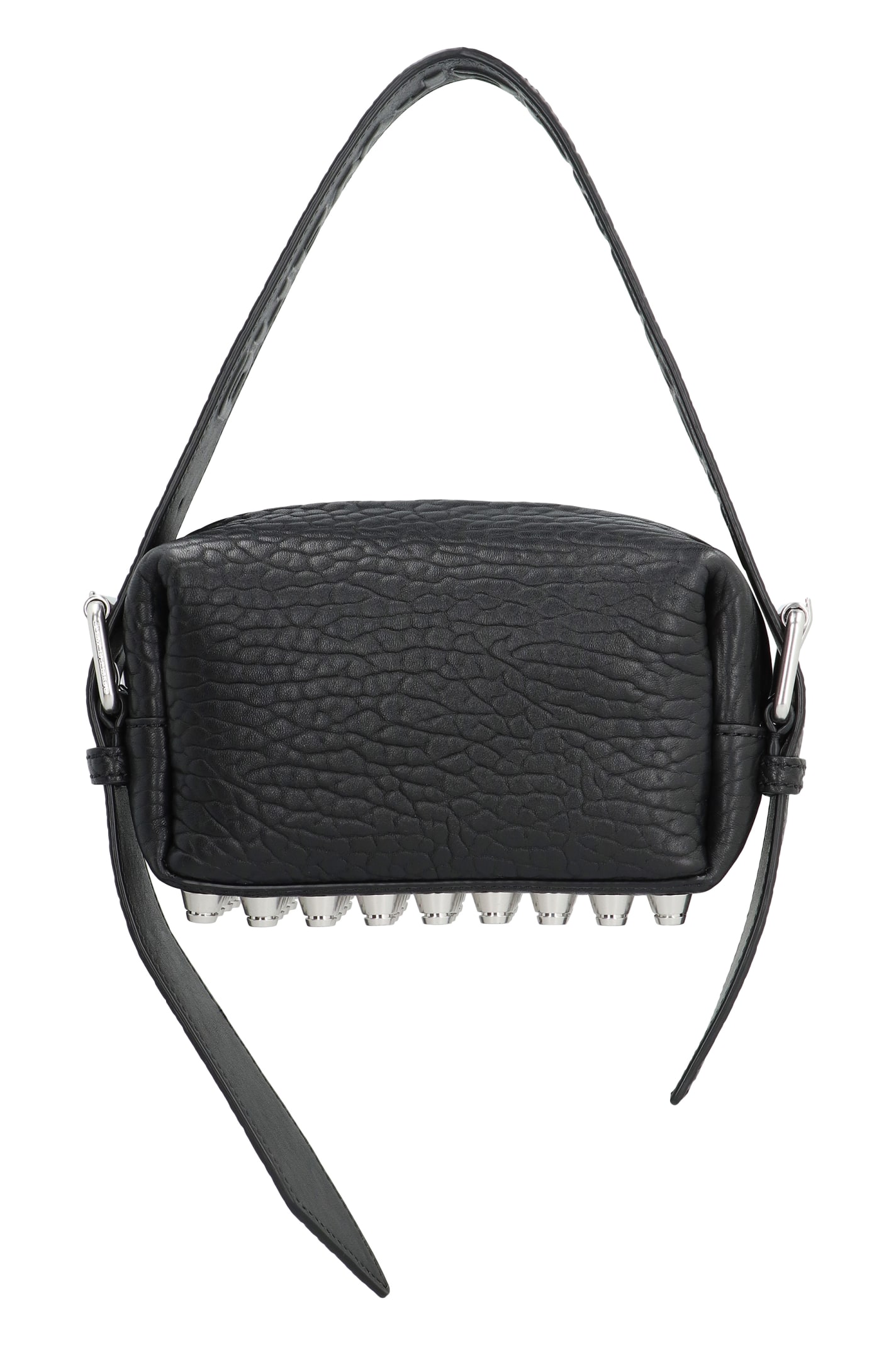 Shop Alexander Wang Ricco Leather Shoulder Bag In Black