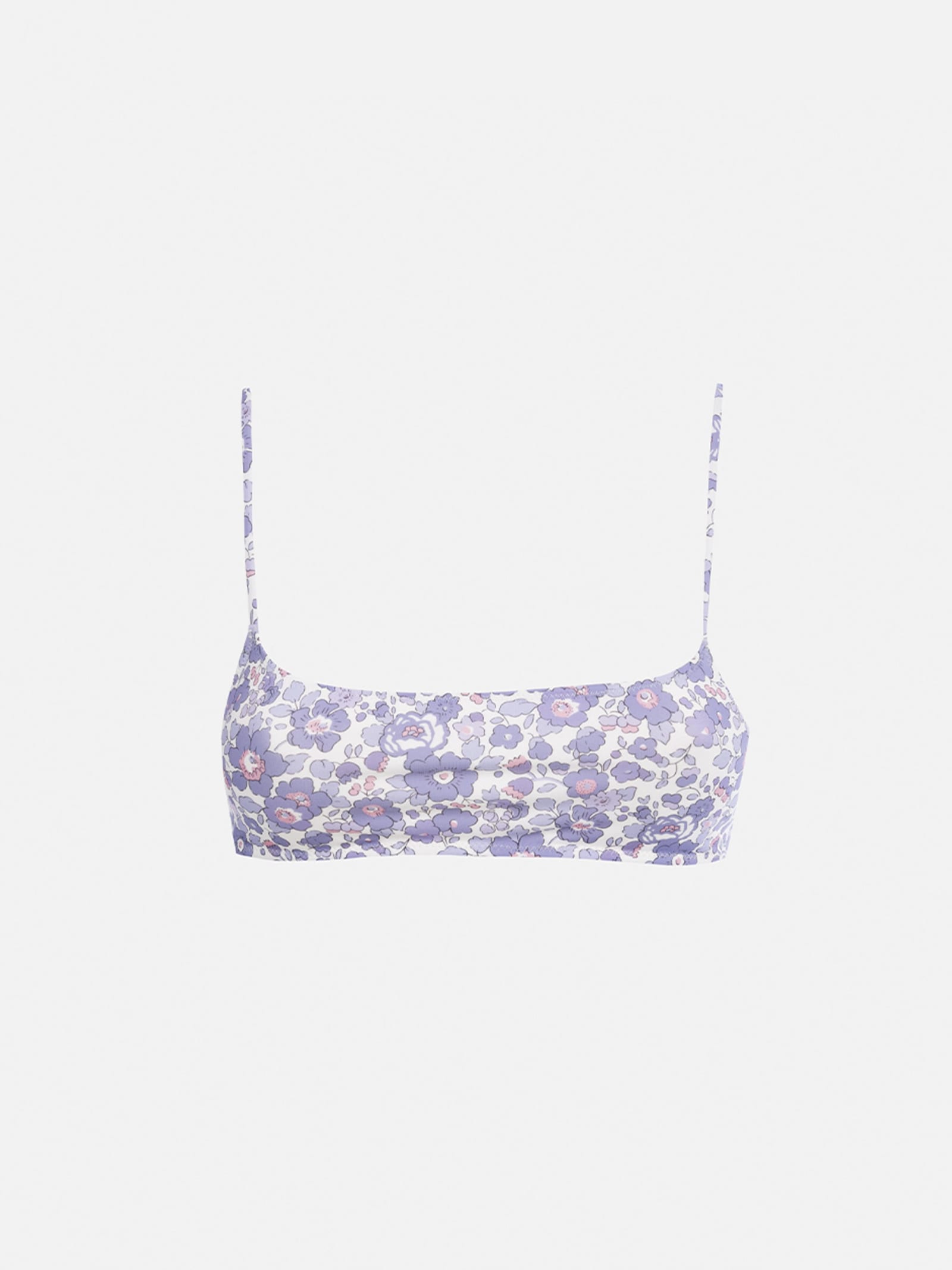 Mc2 Saint Barth Woman Betsy Bralette Beach Top Sadie Made With Liberty Fabric In Pink