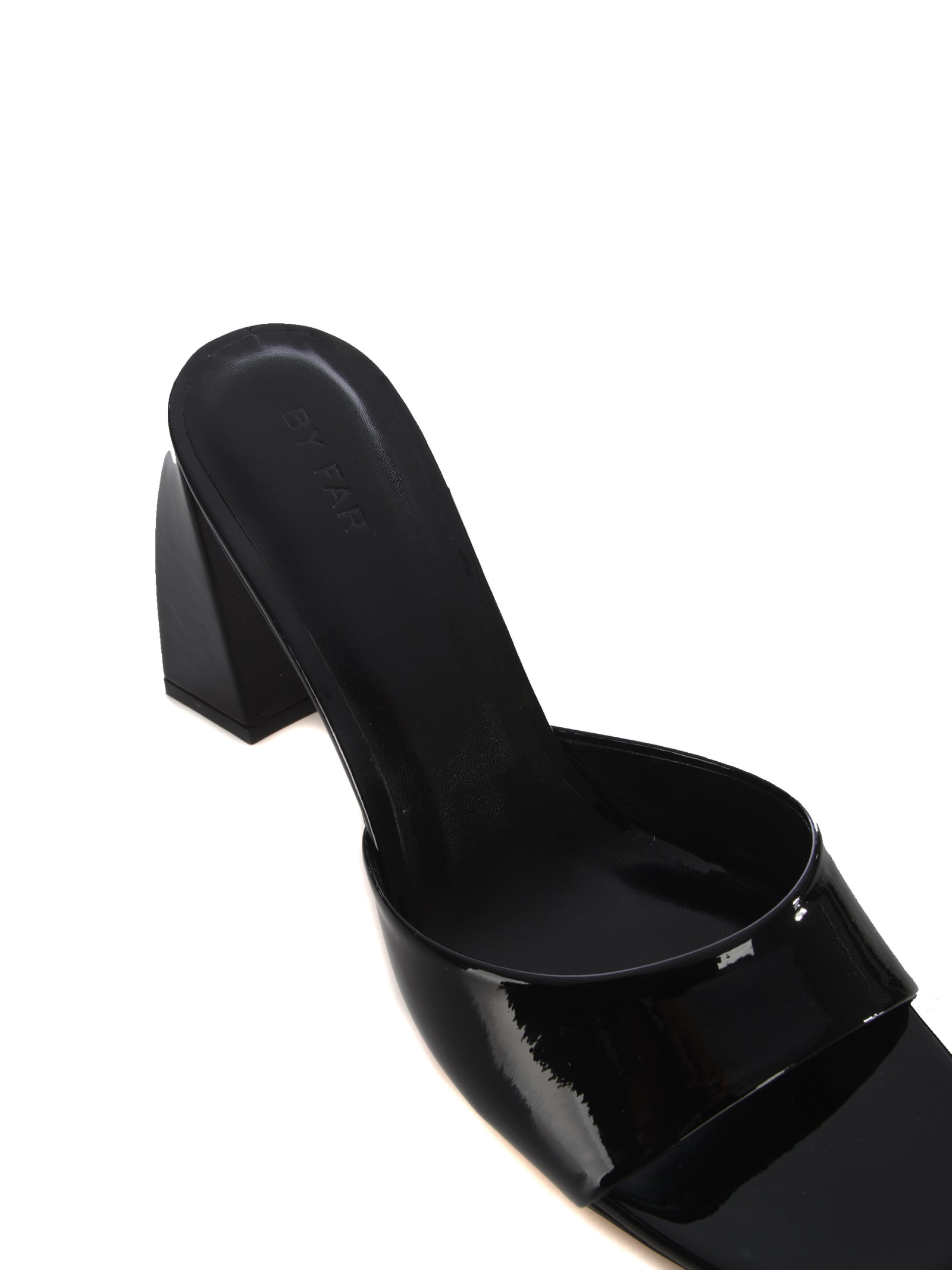 Shop By Far Sandal  Michele In Semi-gloss Leather Available Store Pompei In Black