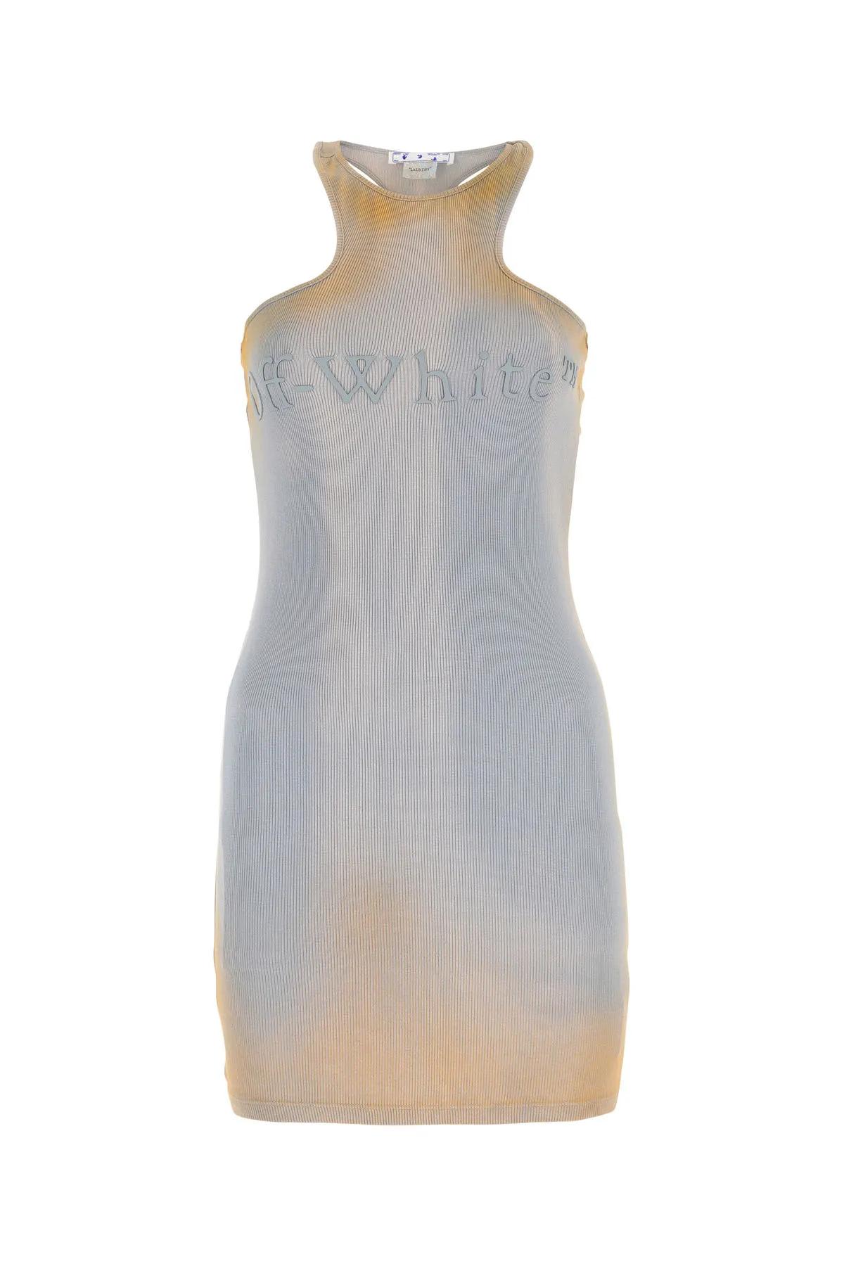 Off-white Laundry Rib Rowing Mini Dress In Beige