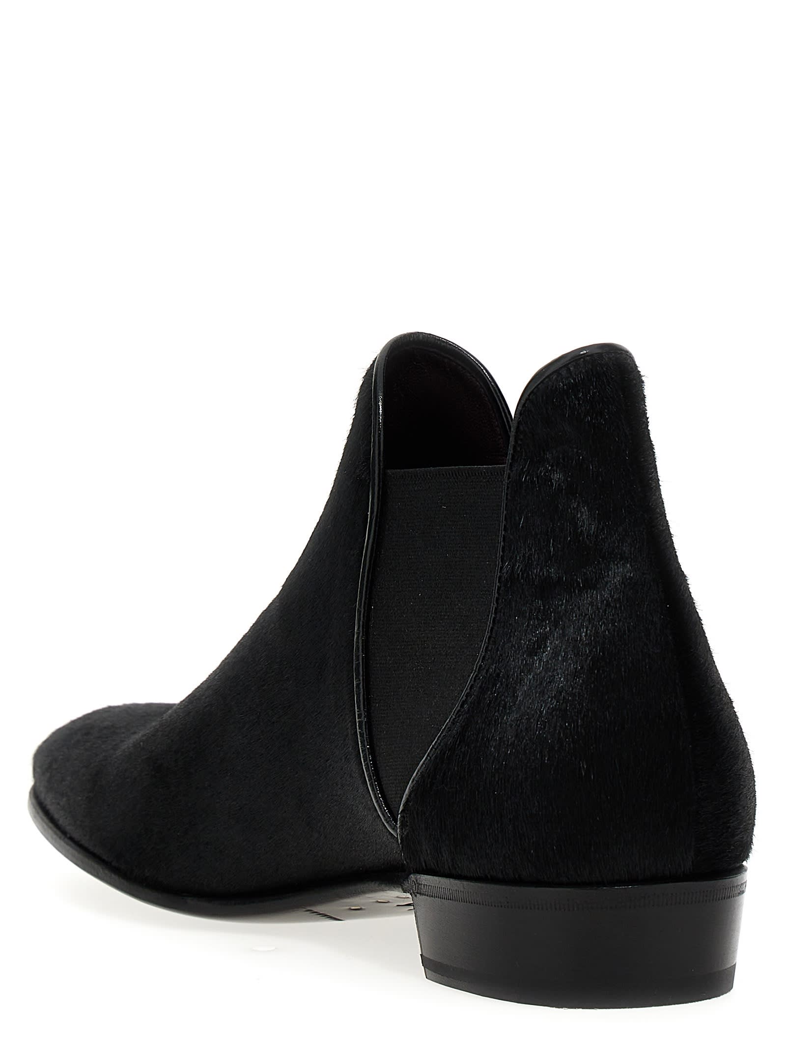 Shop Lidfort Calf Hair Ankle Boots In Black
