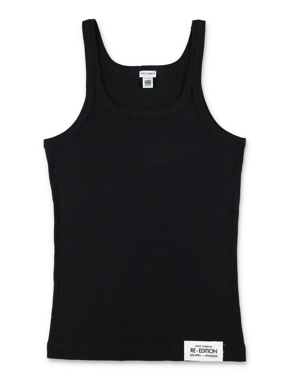 Logo Patch Scoop Neck Tank Top