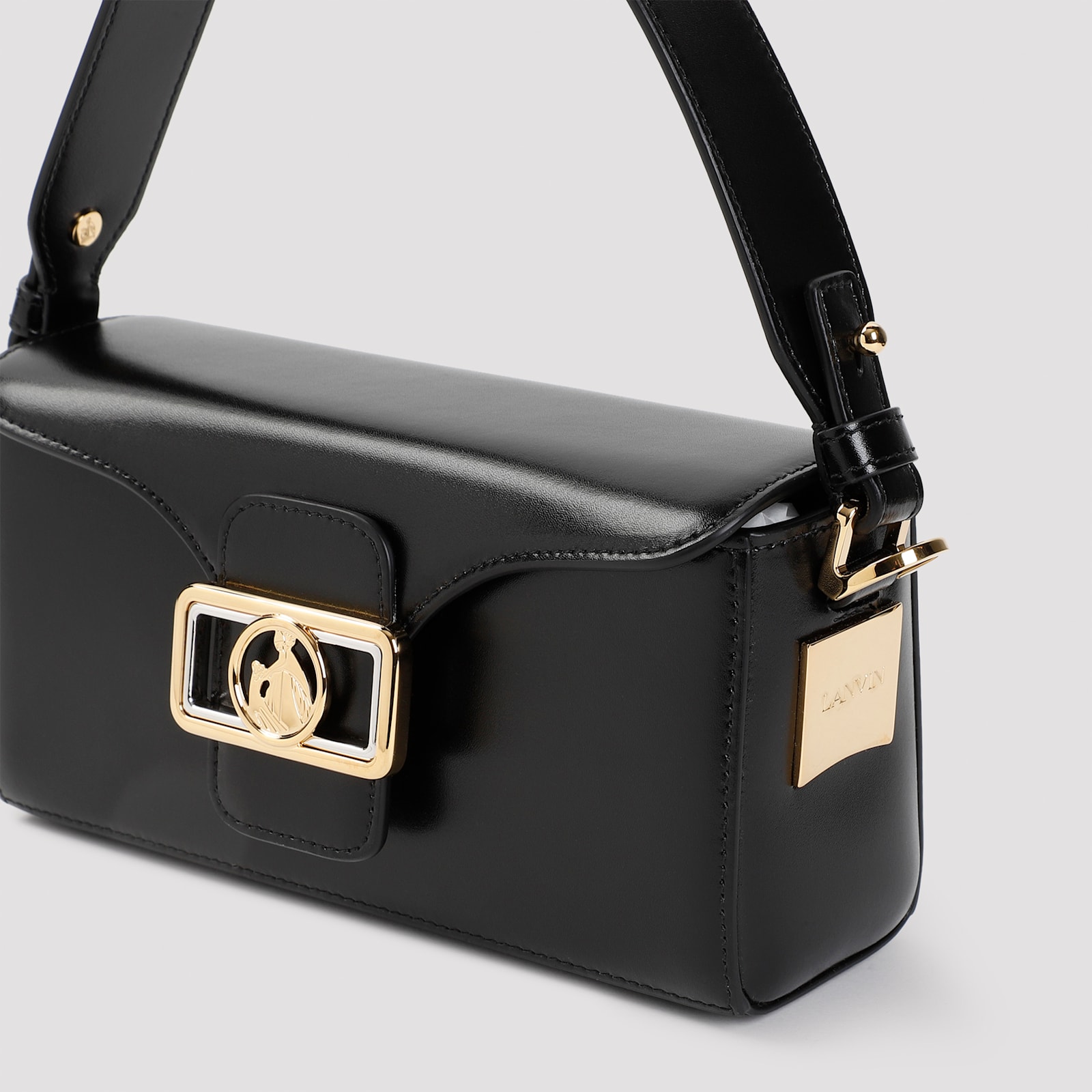 Shop Lanvin Pencil Nano Shoulder Bag In Black