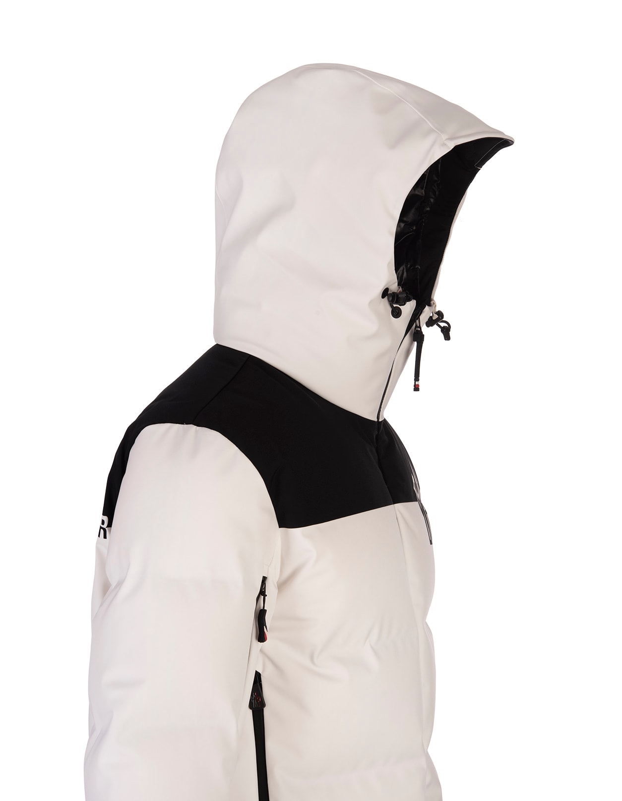 Shop Moncler White And Black Curtis Down Jacket