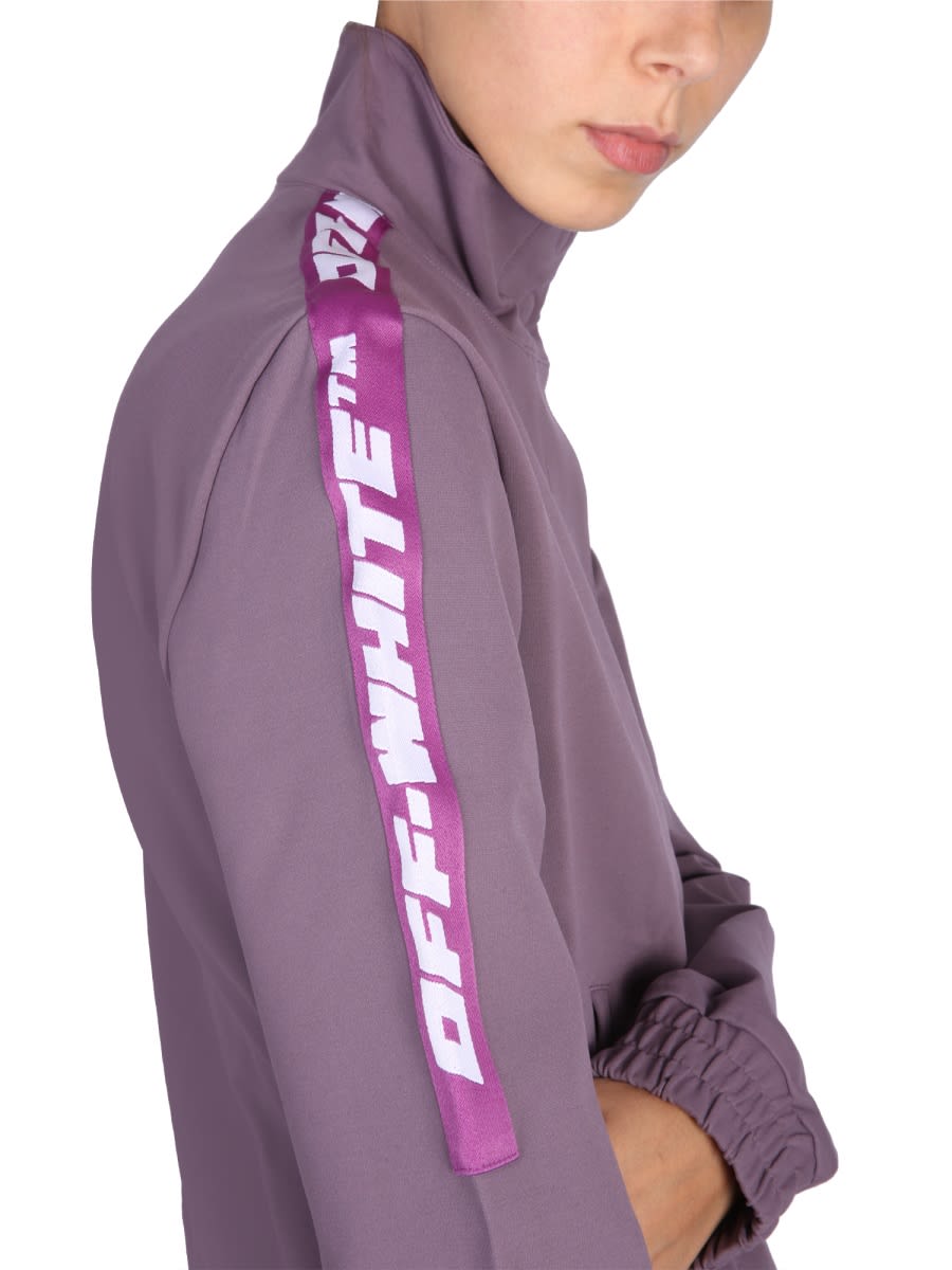 Shop Off-white Sweatshirt With Logo Bands In Purple