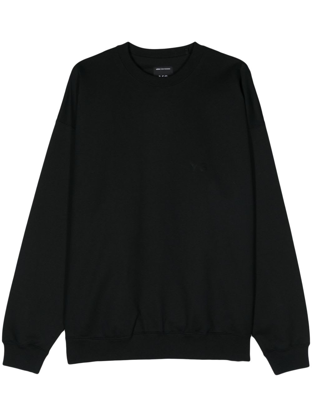 Y-3 Logo Cotton Sweatshirt In Black