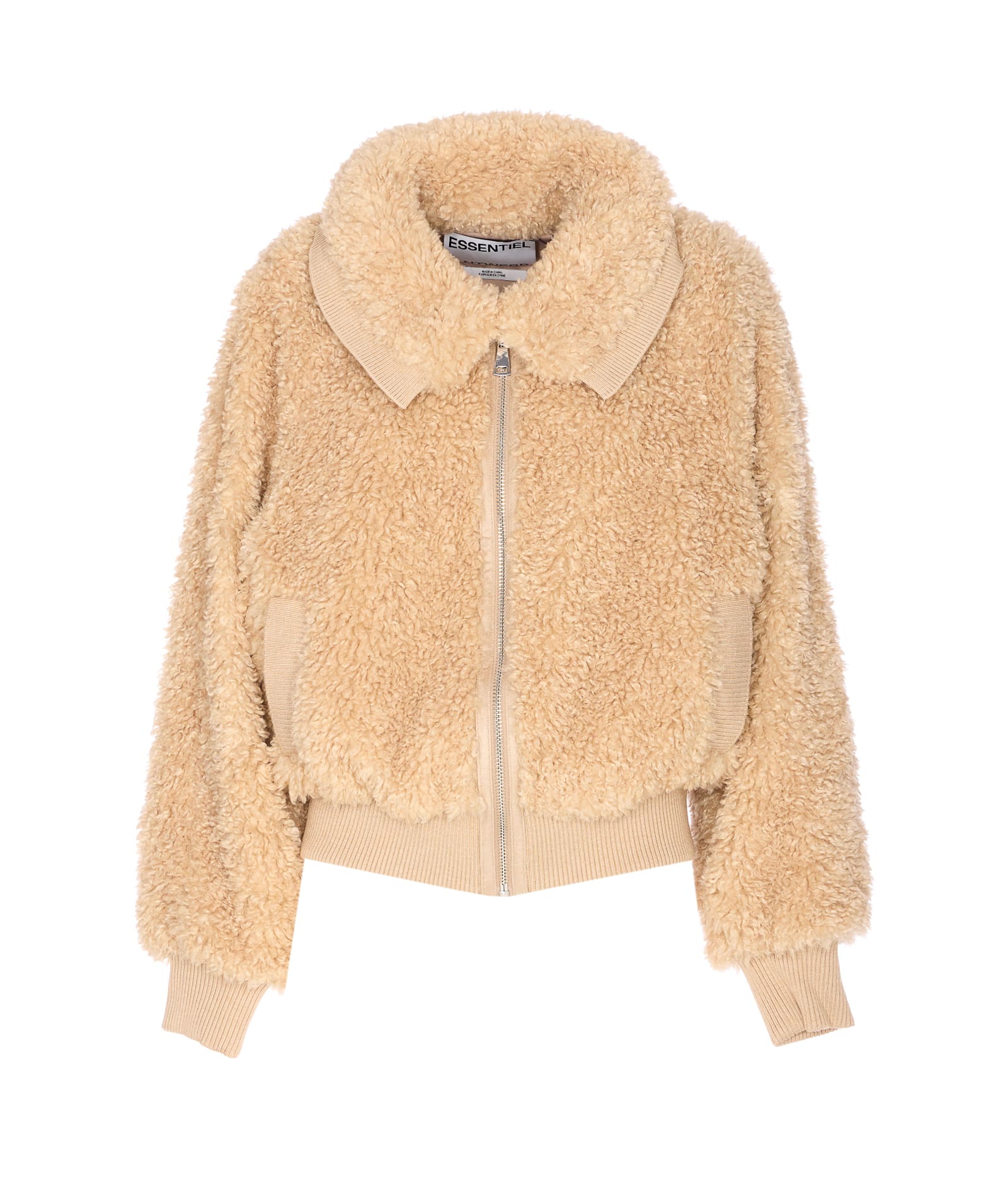 Essentiel Antwerp Iwill Faux Fur Jacket In Brown