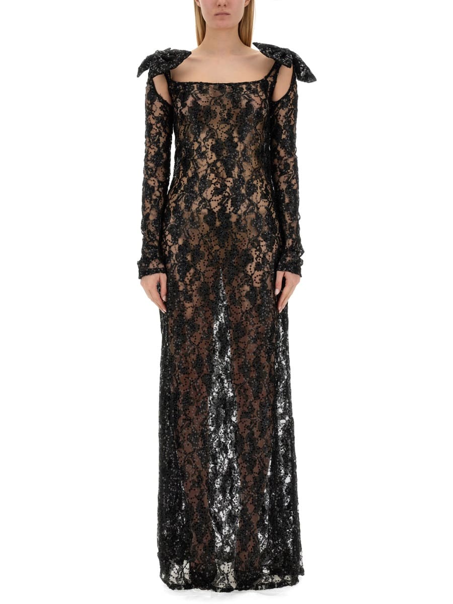 Shop Nina Ricci Long Dress In Black