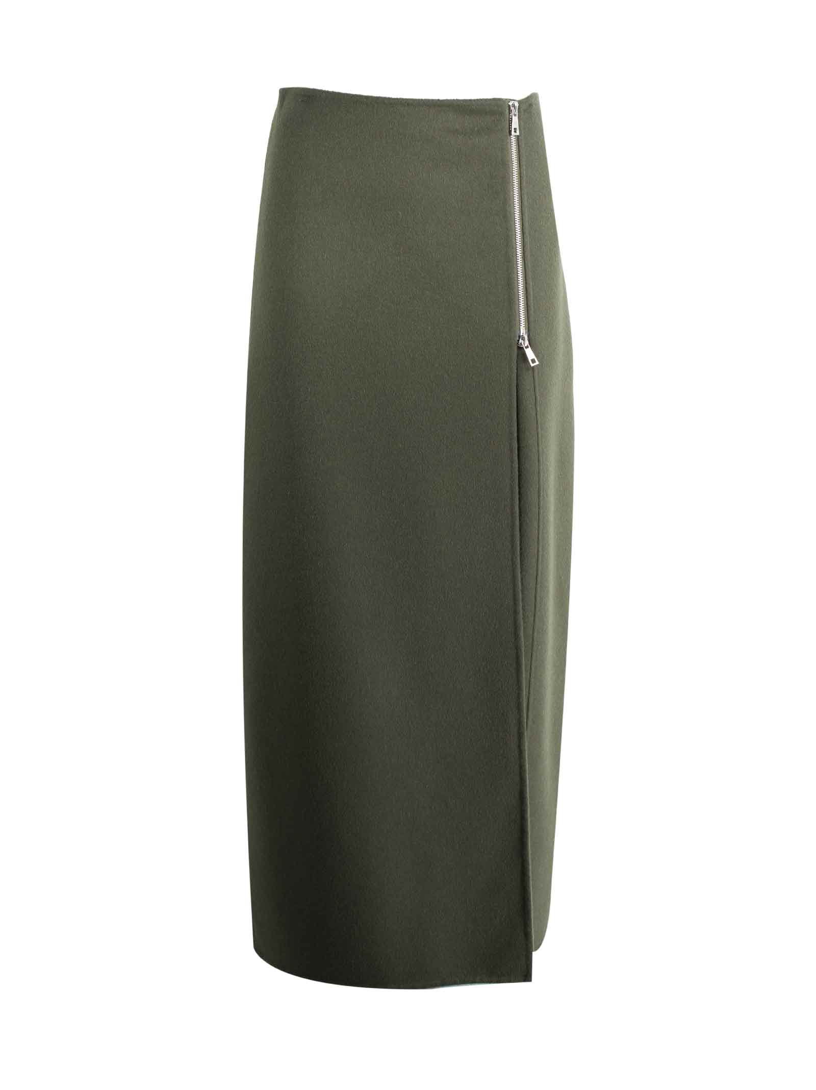 P.A.R.O.S.H ZIP-UP STRAIGHT WOOL SKIRT