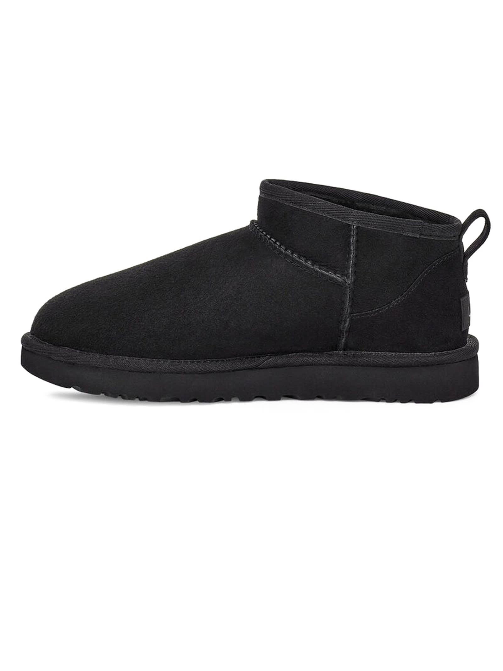 Shop Ugg Black Twinface Sheepskin Classic Ultra Min Boots