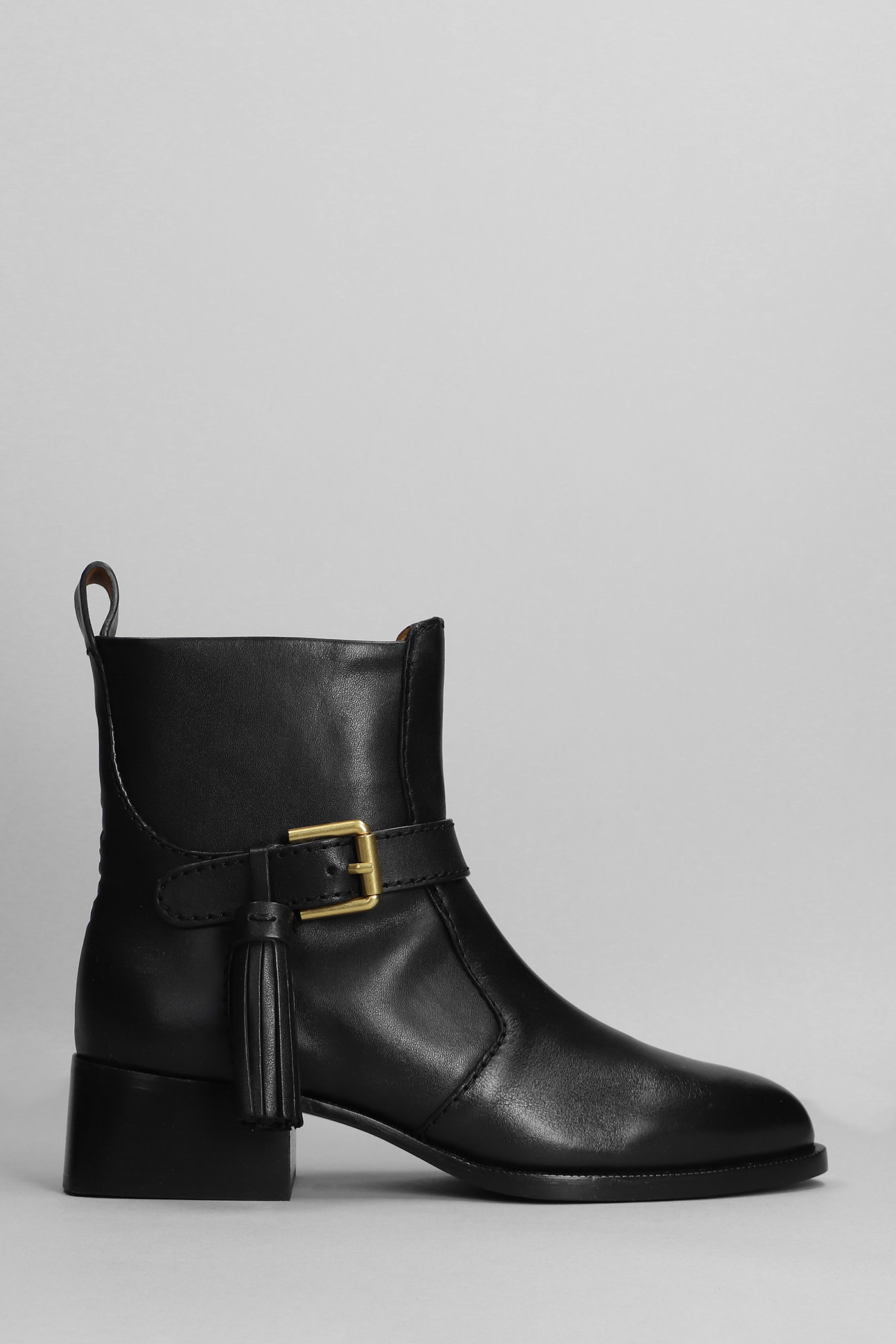 See by Chloé Lory High Heels Ankle Boots In Black Leather