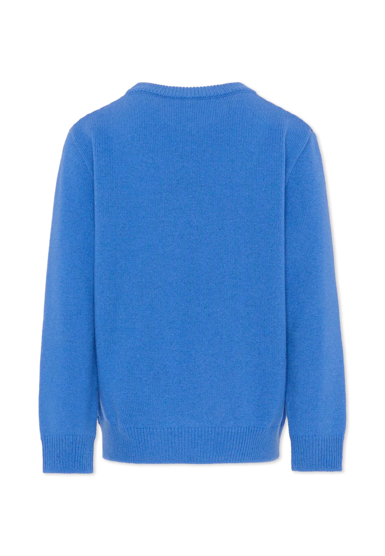 Fay Blue Sweater For Boy With Logo In Multi