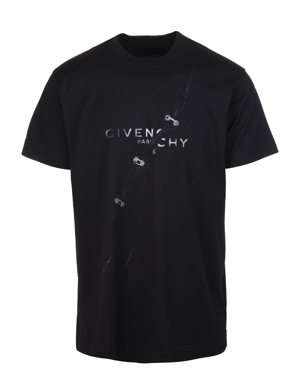 Man Givenchy Black Oversize T-shirt With Trompe Loeil Effect