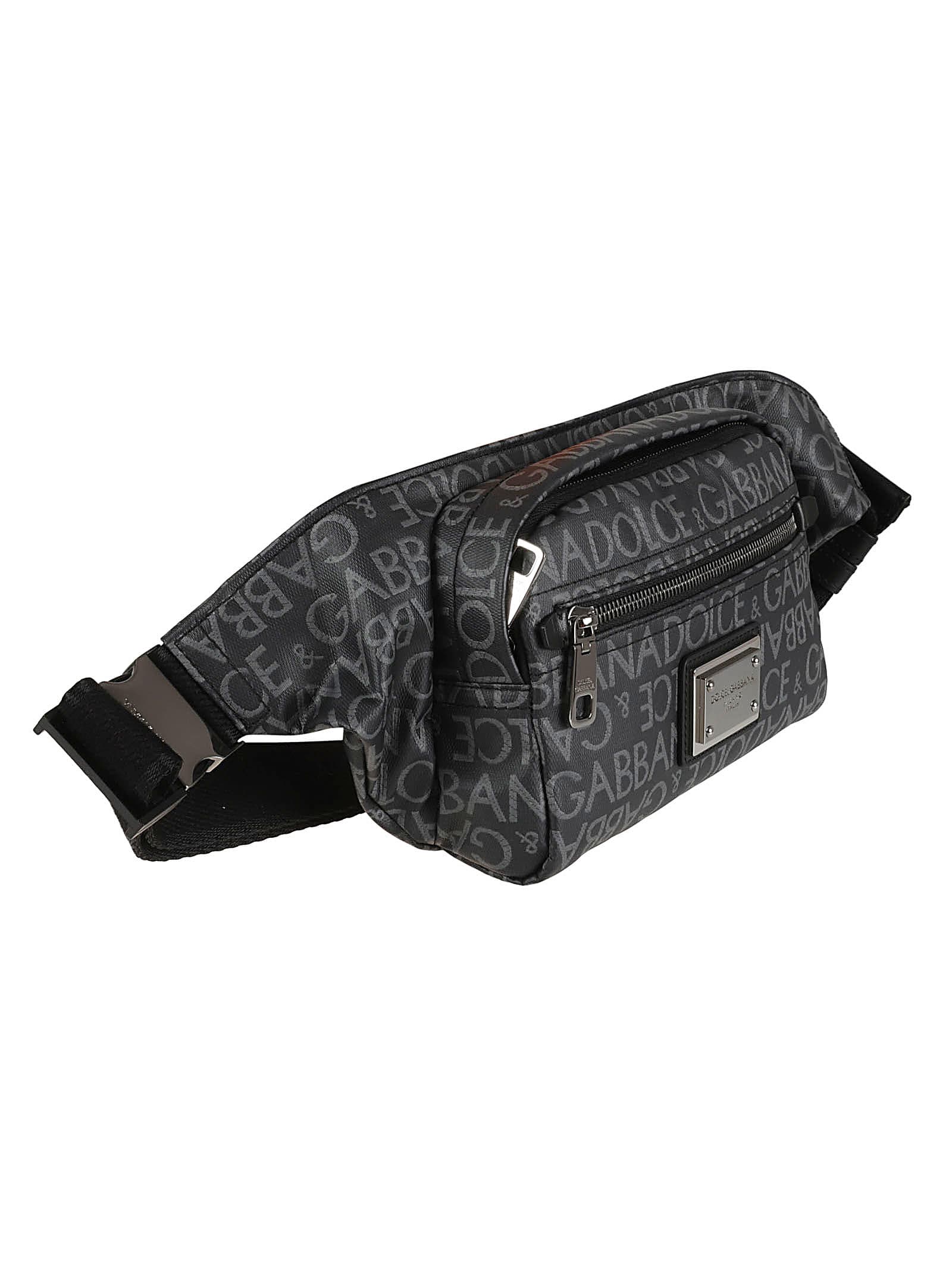 Shop Dolce & Gabbana Logo Monogram Belt Bag In Black