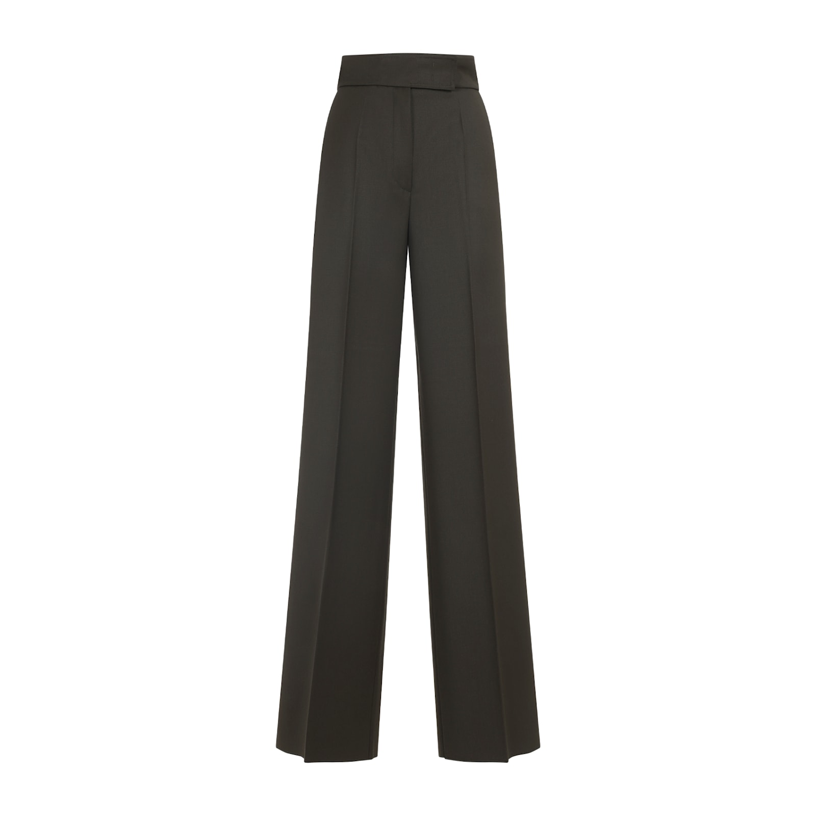 Max Mara Wide Leg Trousers Pleated Front In Green