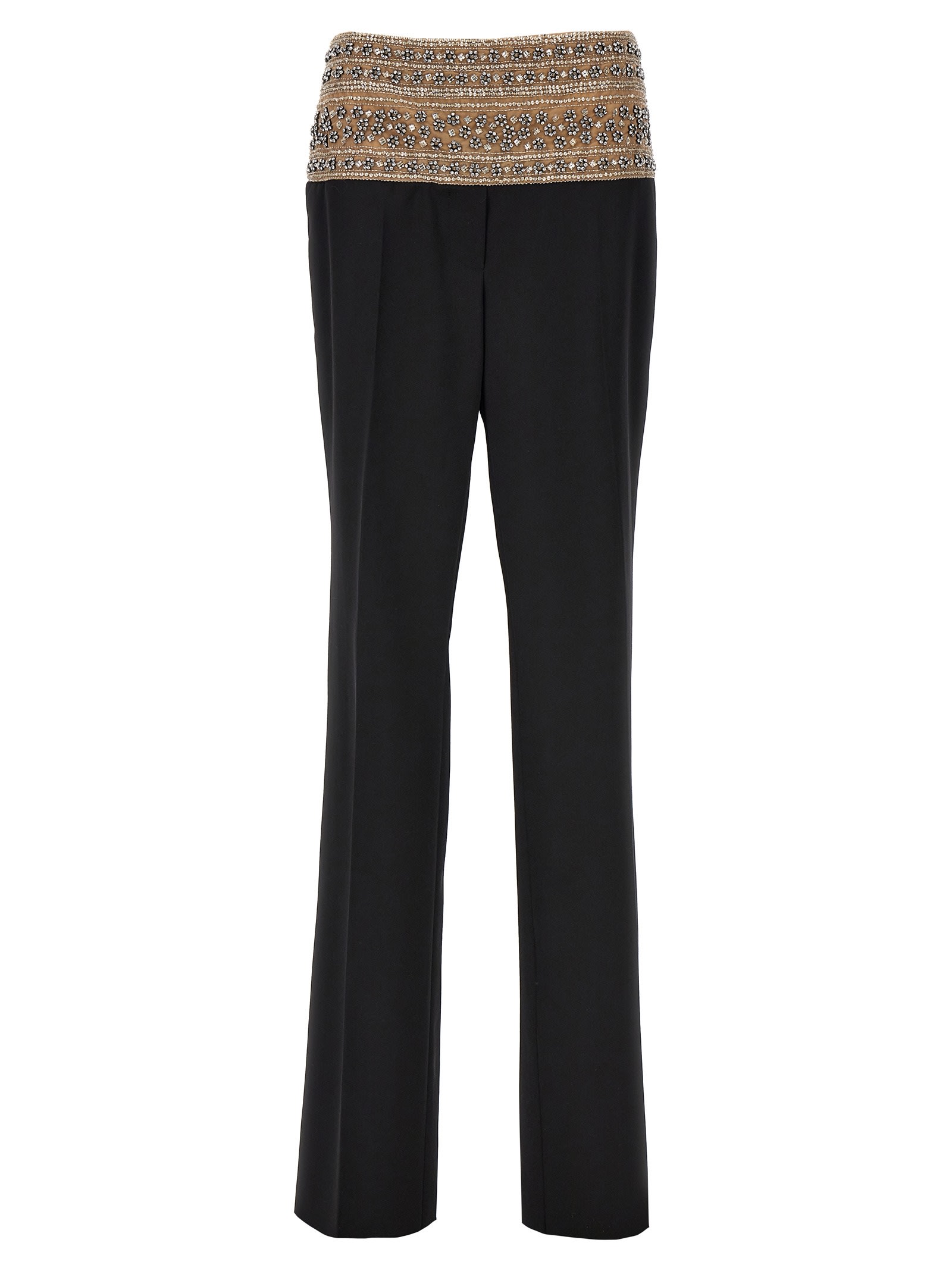Shop Stella Mccartney Smoking Pants With Crystals In Black